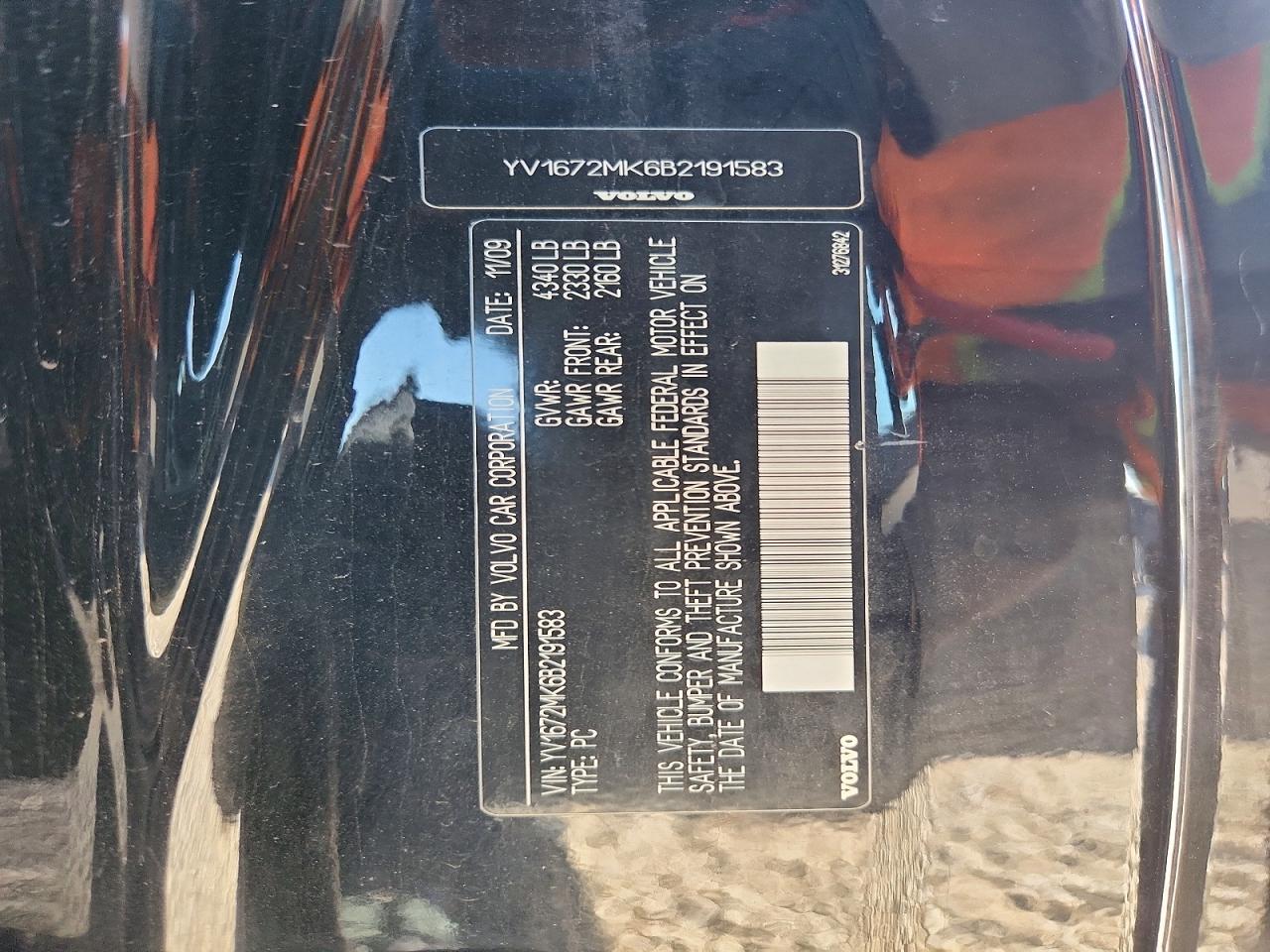 2011 Volvo C30 T5 Черный vin: YV1672MK6B2191583