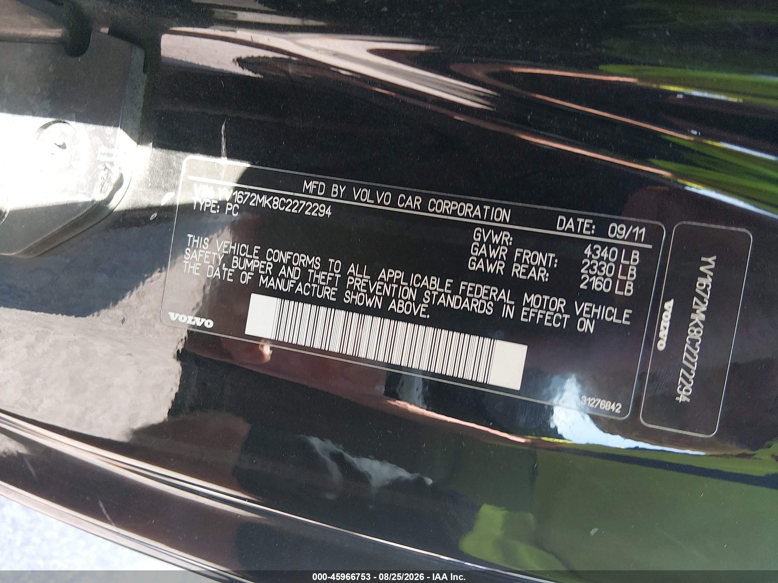 2012 Volvo C30 T5 Черный vin: YV1672MK8C2272294
