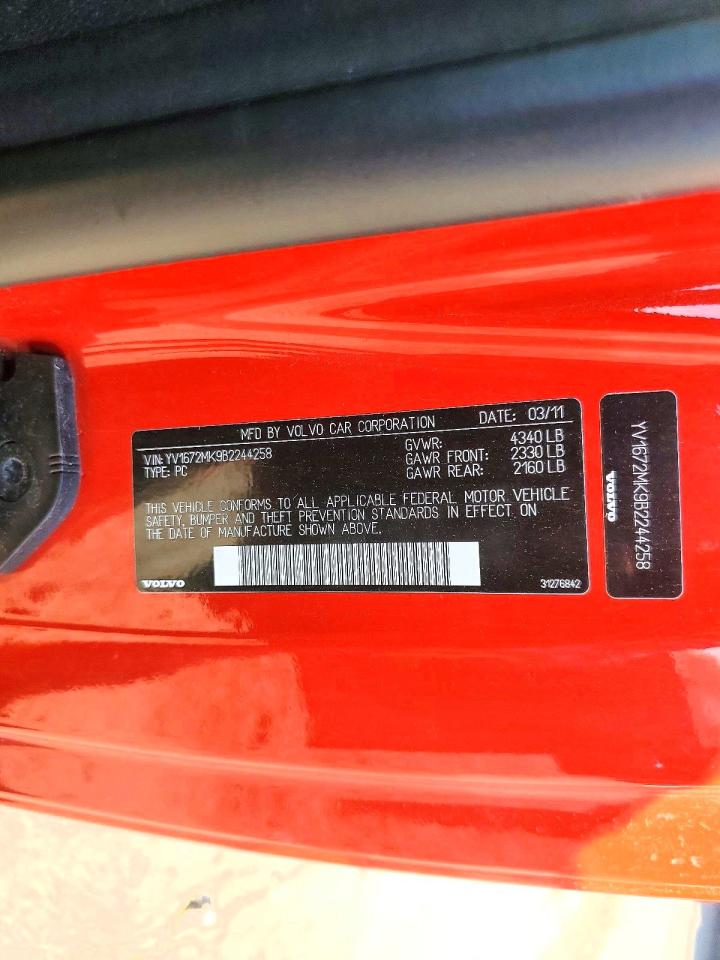 2011 Volvo C30 T5 Red vin: YV1672MK9B2244258