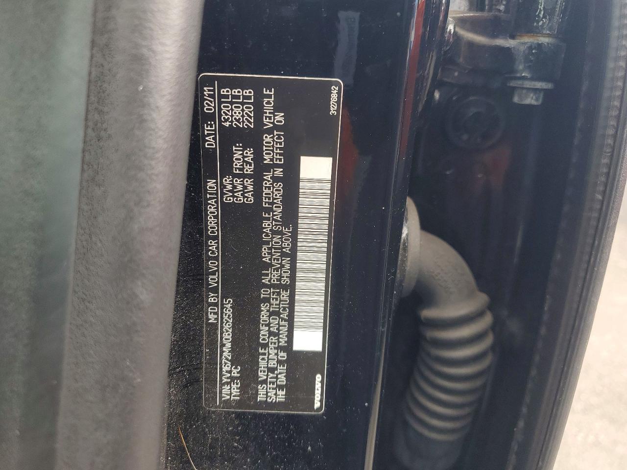 2011 Volvo V50 T5 Black vin: YV1672MW0B2625645