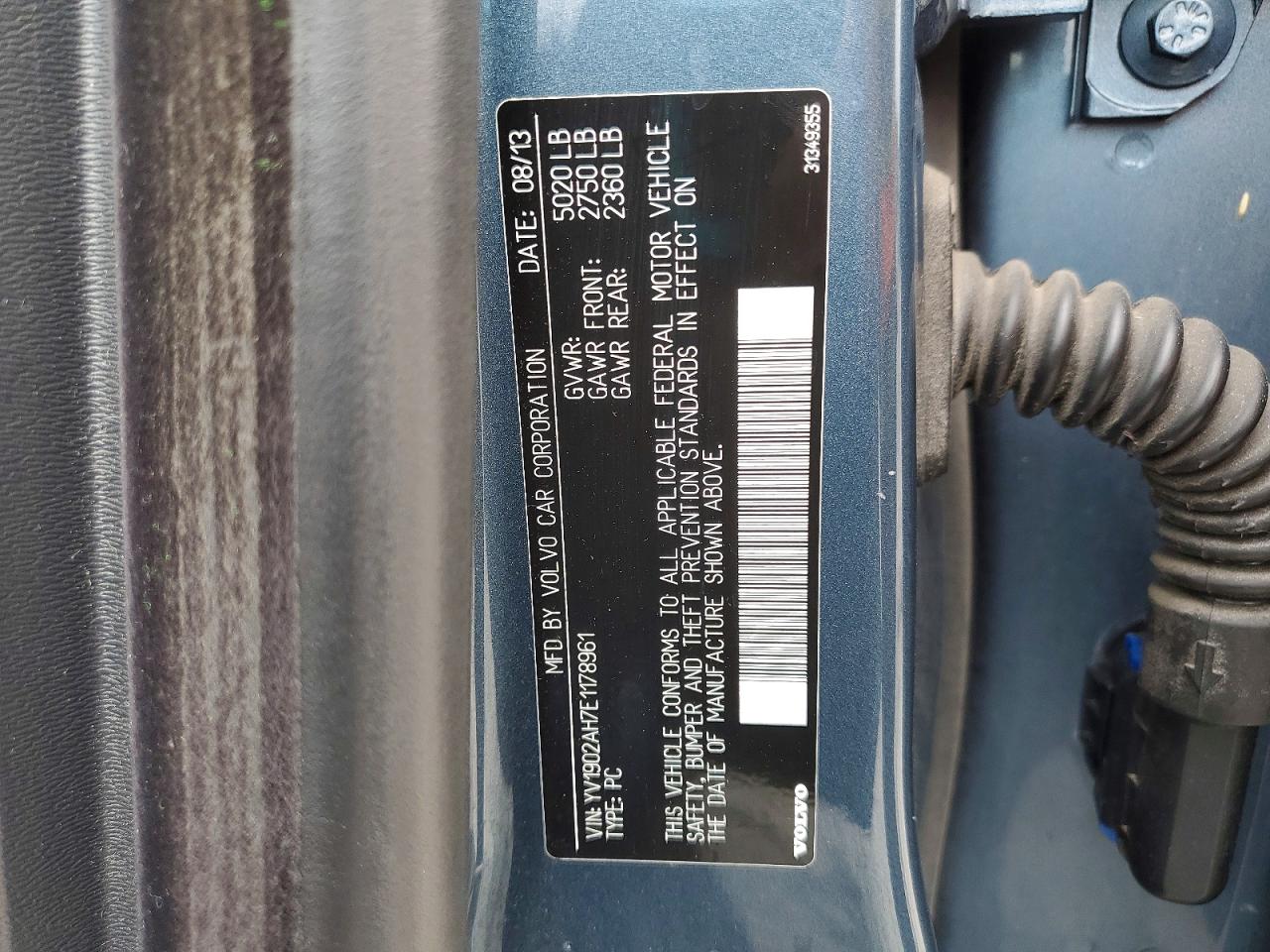 2014 Volvo S80 T6 Blue vin: YV1902AH7E1178961