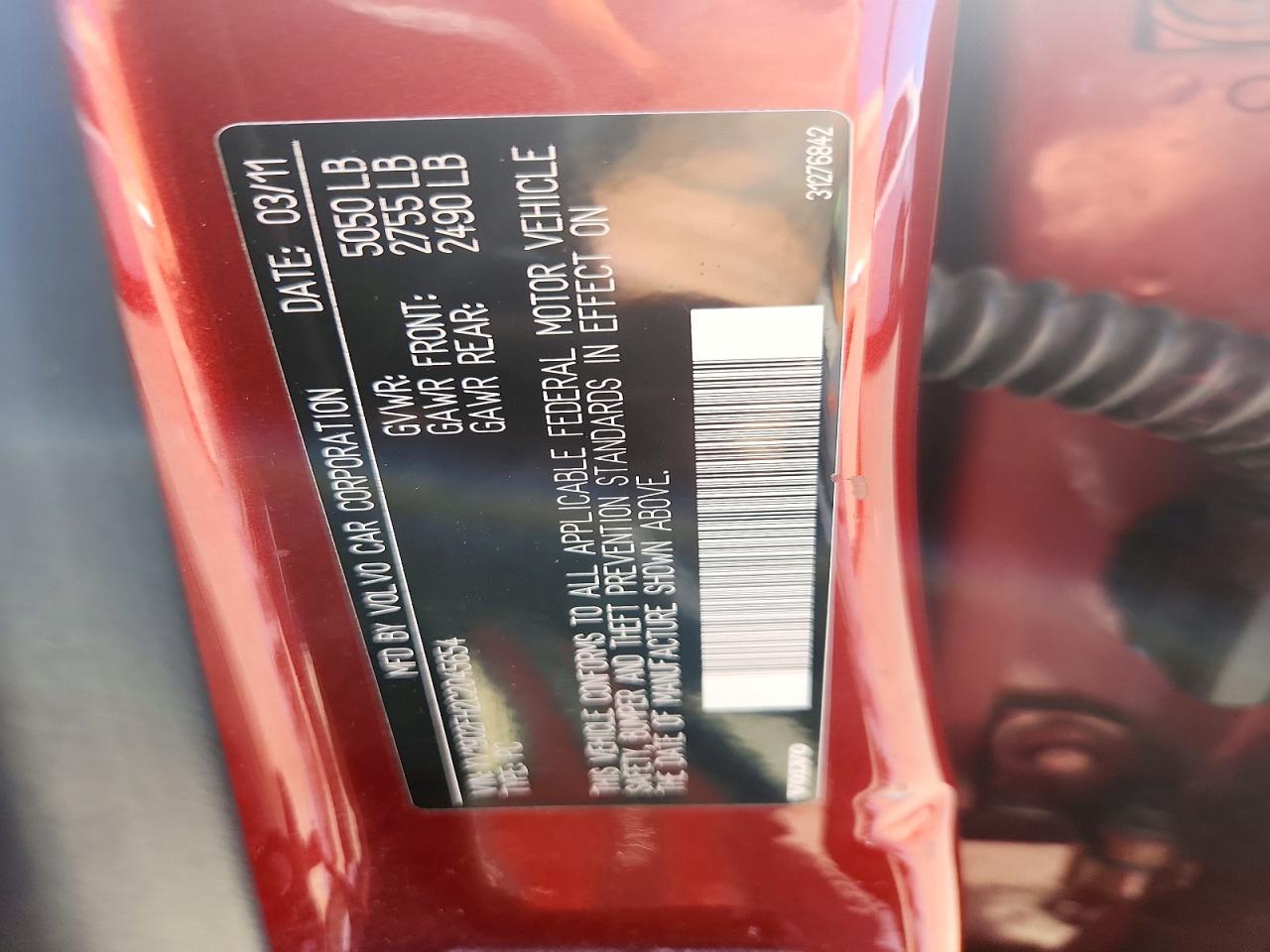 2012 Volvo S60 T6 Red vin: YV1902FH2C2045654