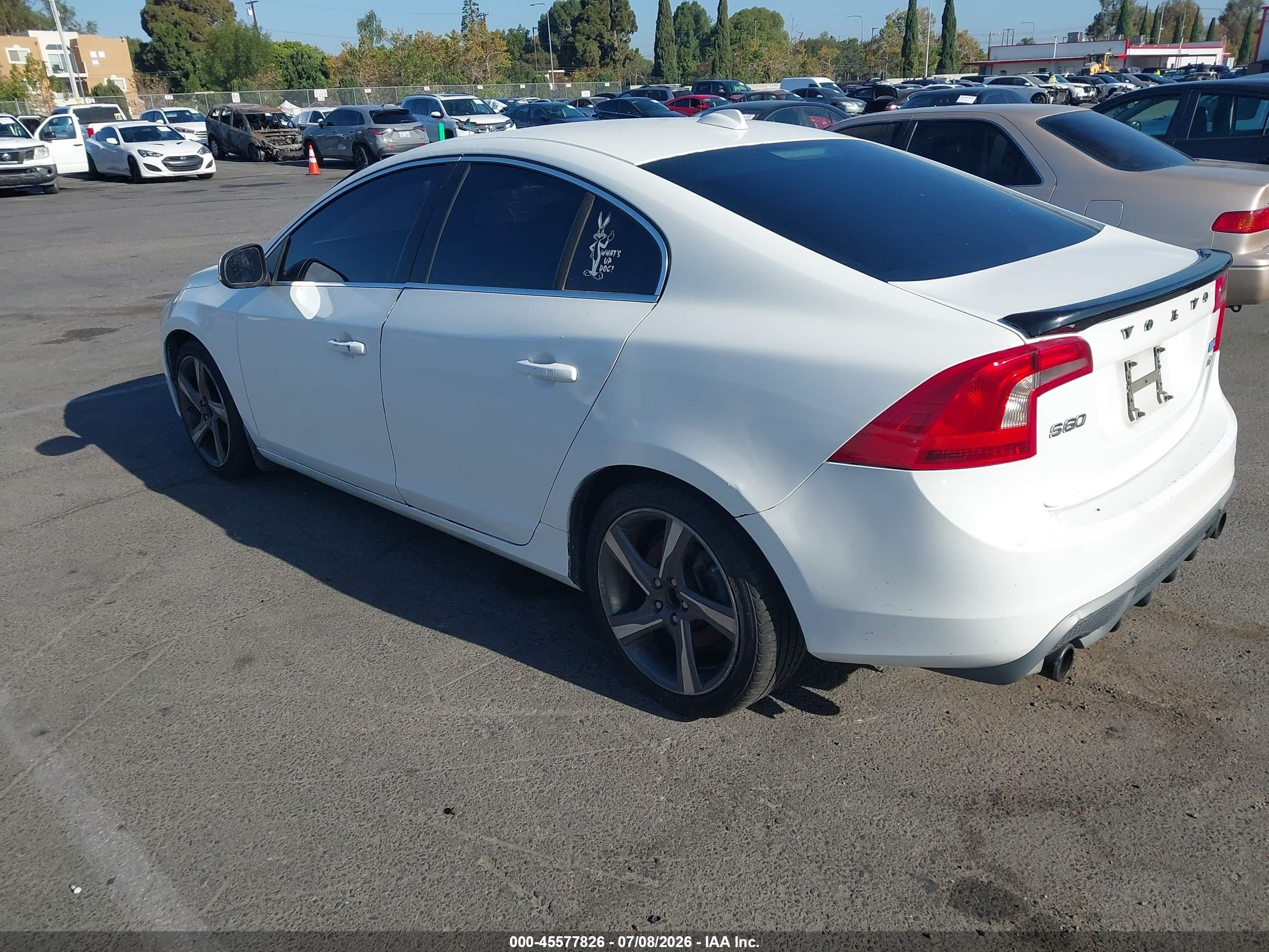 2012 Volvo S60 T6 White vin: YV1902FH3C2104260