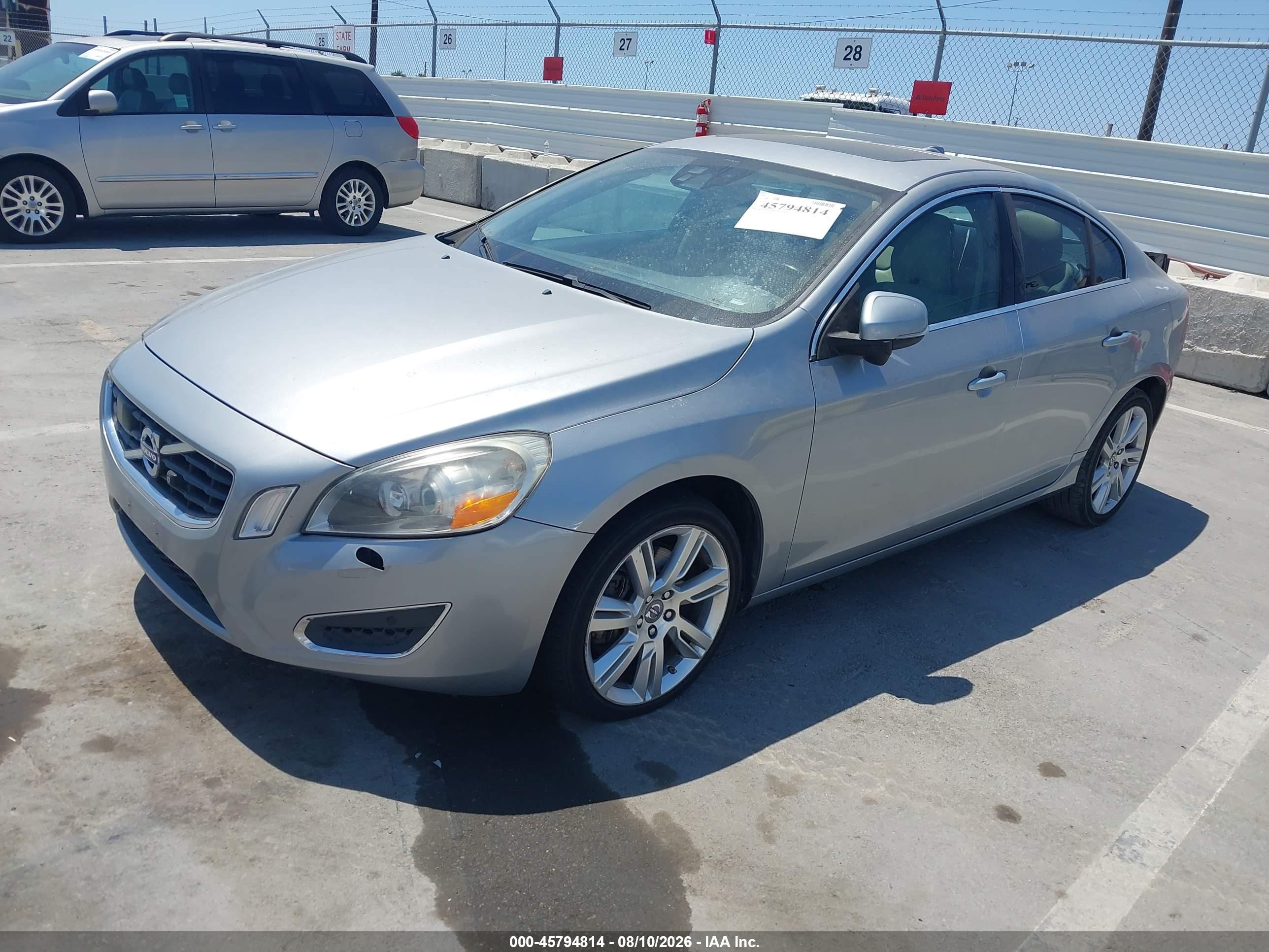 2012 Volvo S60 T6 Silver vin: YV1902FH7C2038909