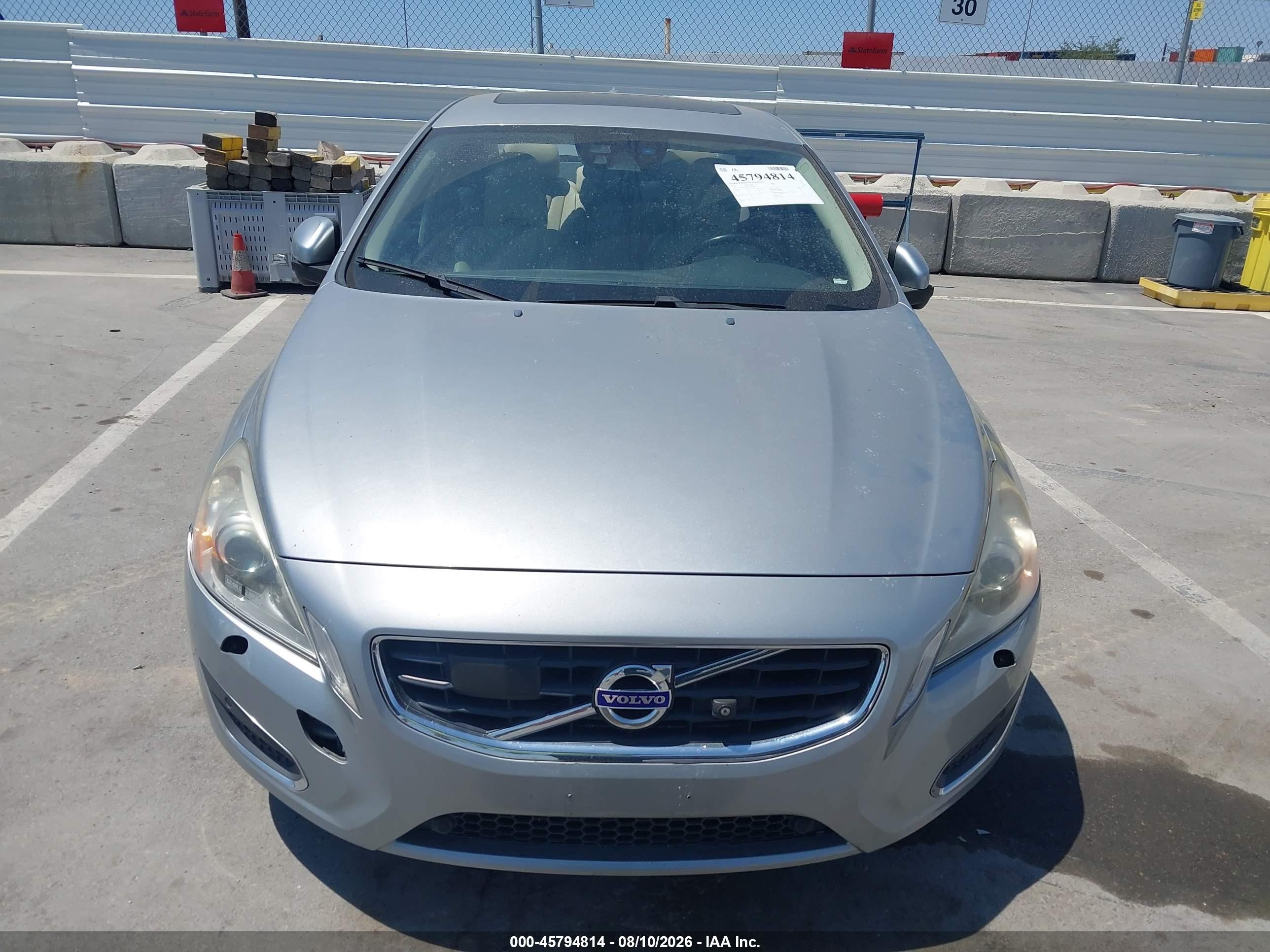 2012 Volvo S60 T6 Silver vin: YV1902FH7C2038909