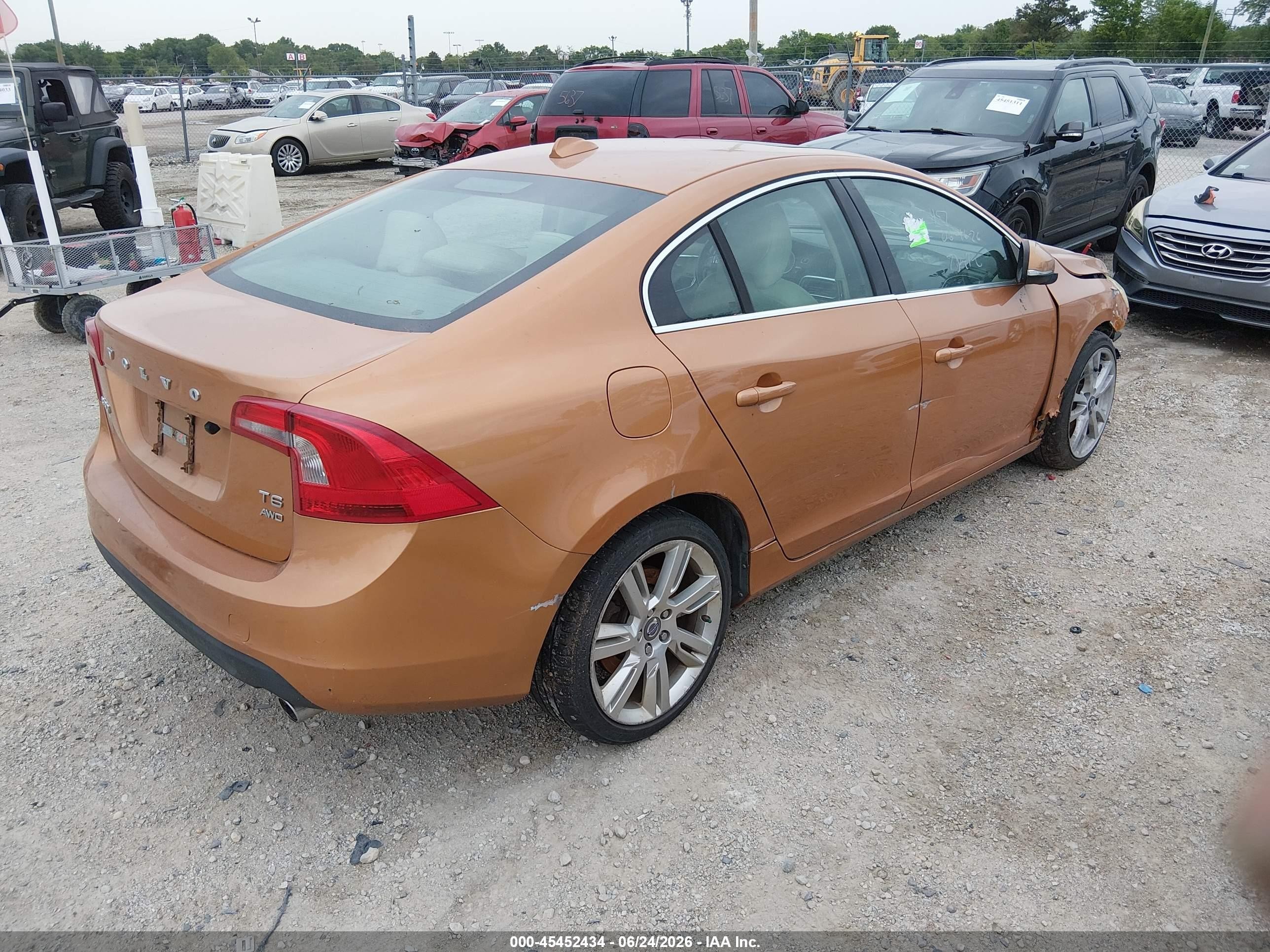 2011 Volvo S60 T6 Orange vin: YV1902FHXB2016496