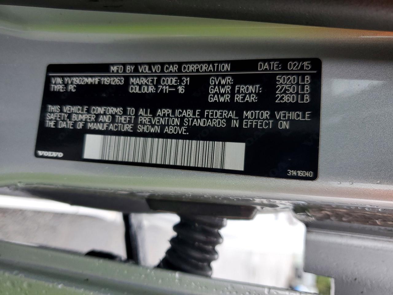 2015 Volvo S80 Platinum Silver vin: YV1902MM1F1191263