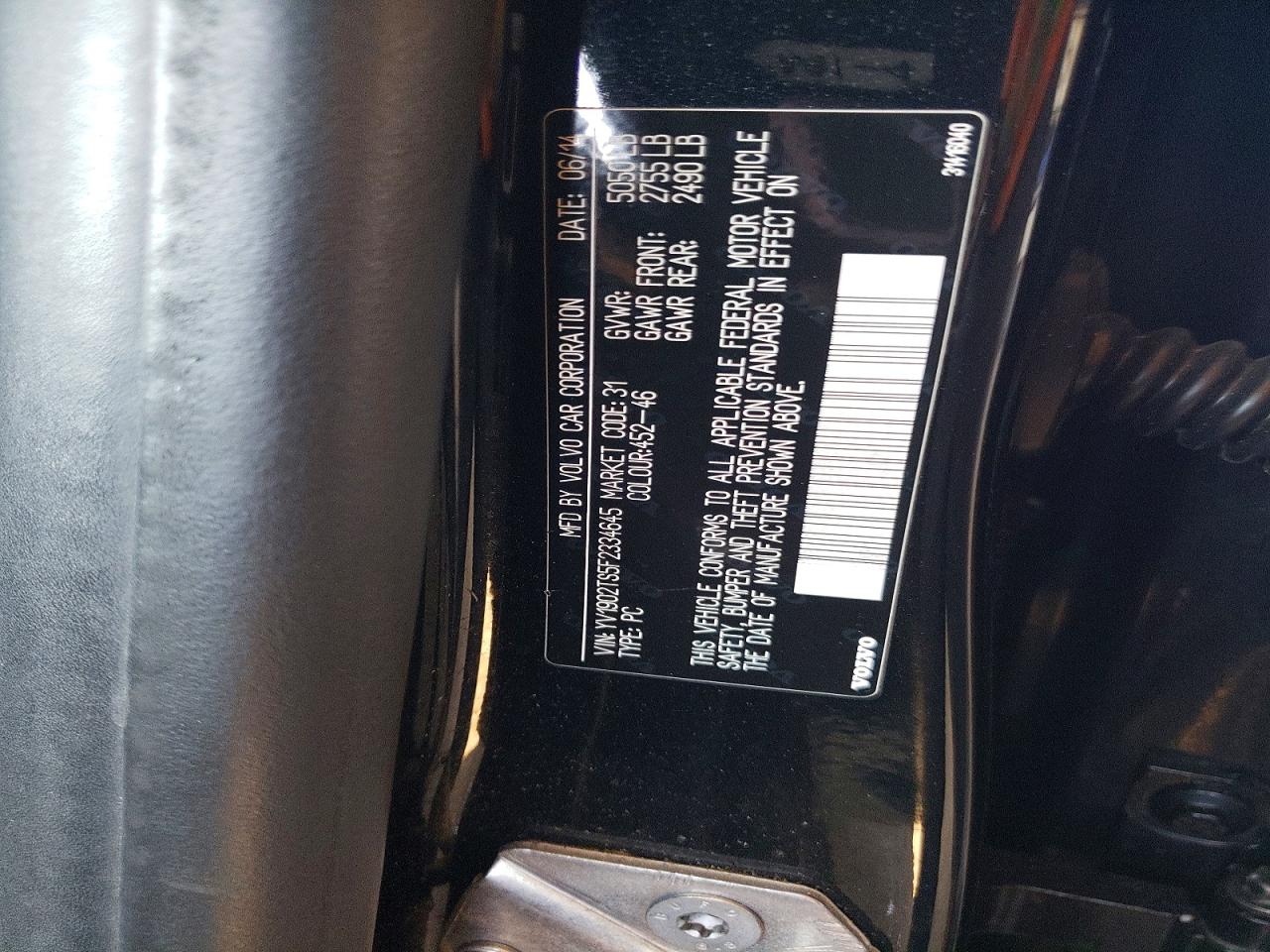 2015 Volvo S60 Platinum Black vin: YV1902TS5F2334645