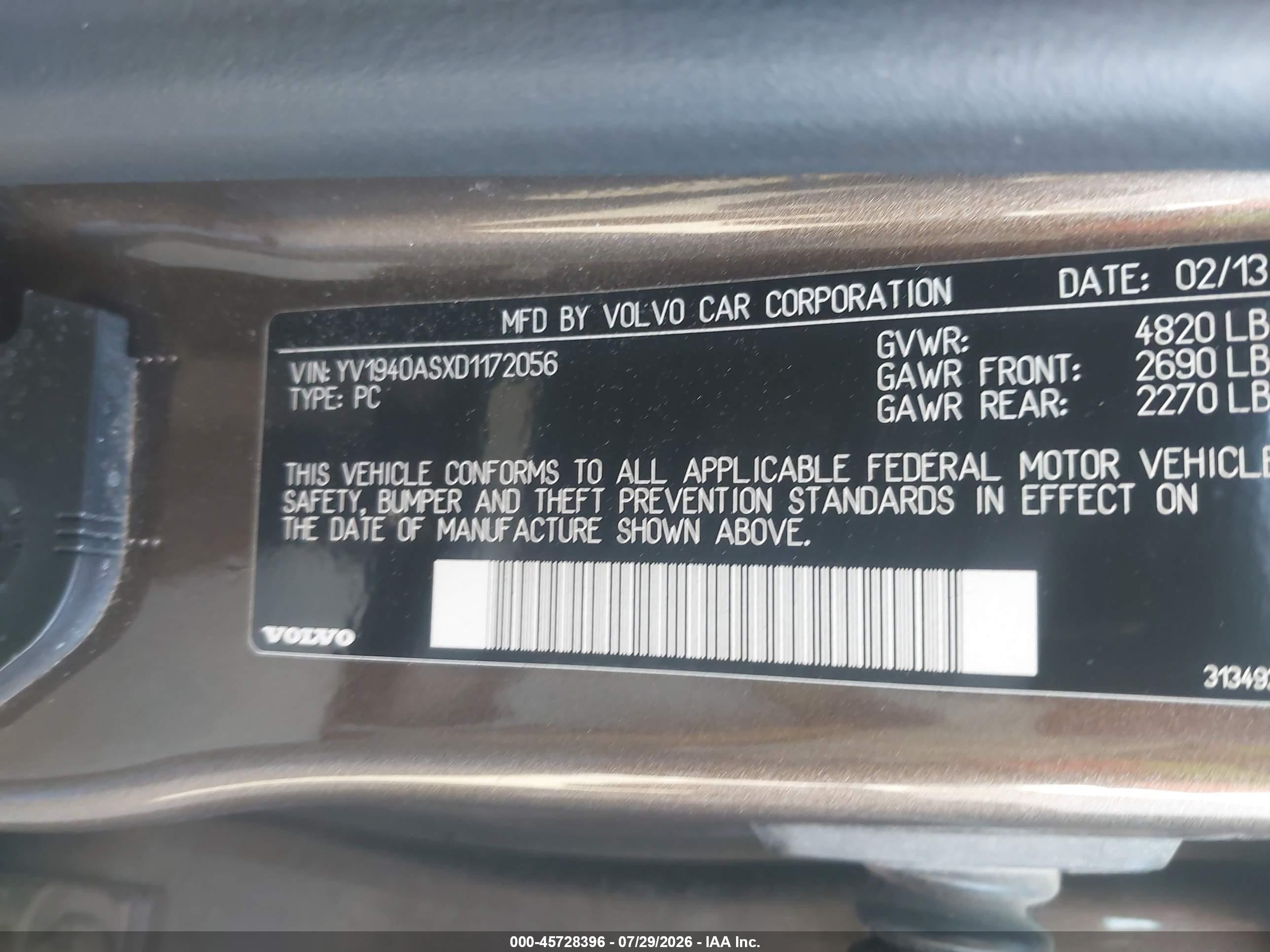 2013 Volvo S80 3.2l/3.2l Platinum/3.2l Premier Plus Brown vin: YV1940ASXD1172056