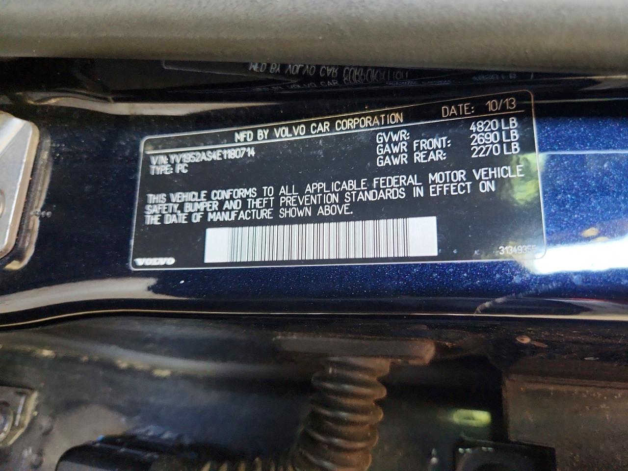 2014 Volvo S80 3.2 Синий vin: YV1952AS4E1180714