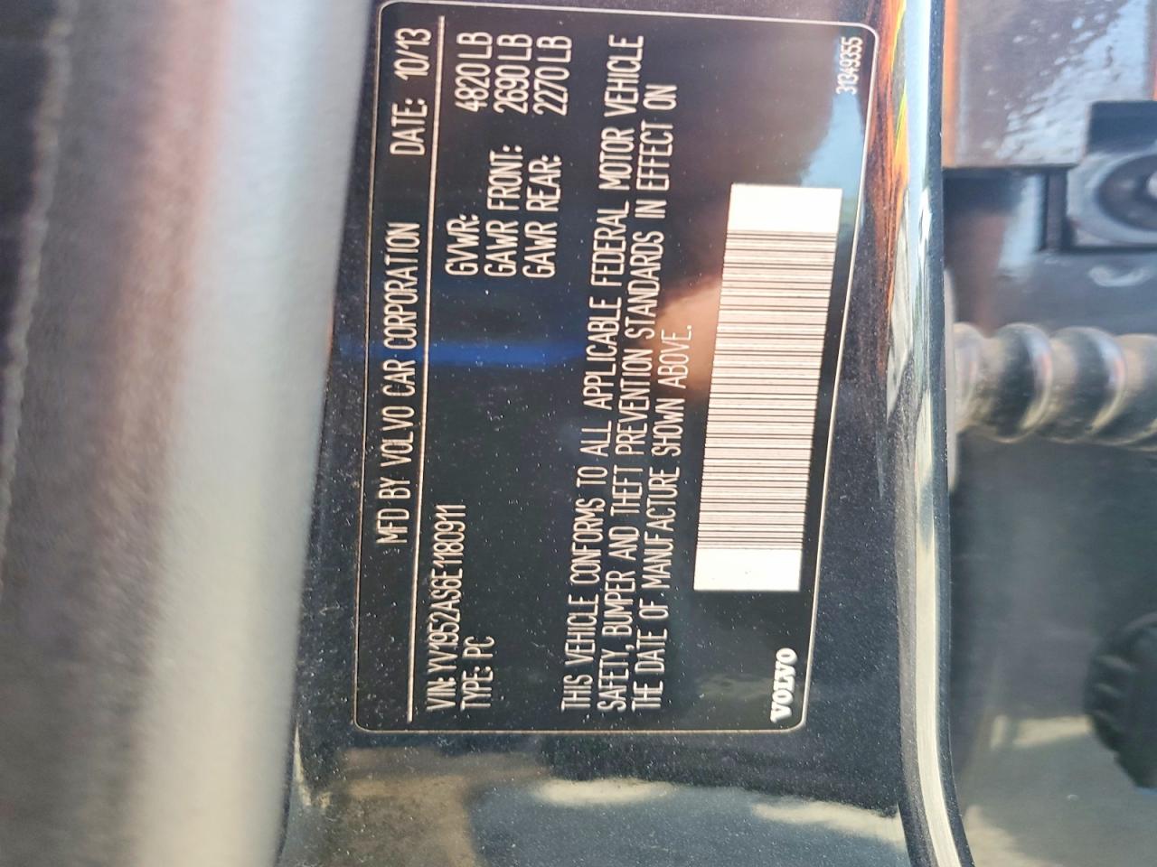 2014 Volvo S80 3.2 Black vin: YV1952AS6E1180911