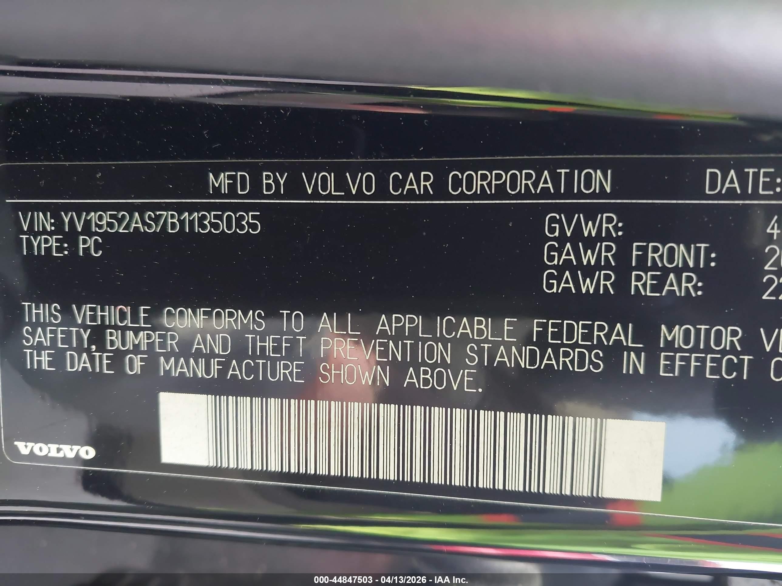 2011 Volvo S80 3.2 Черный vin: YV1952AS7B1135035