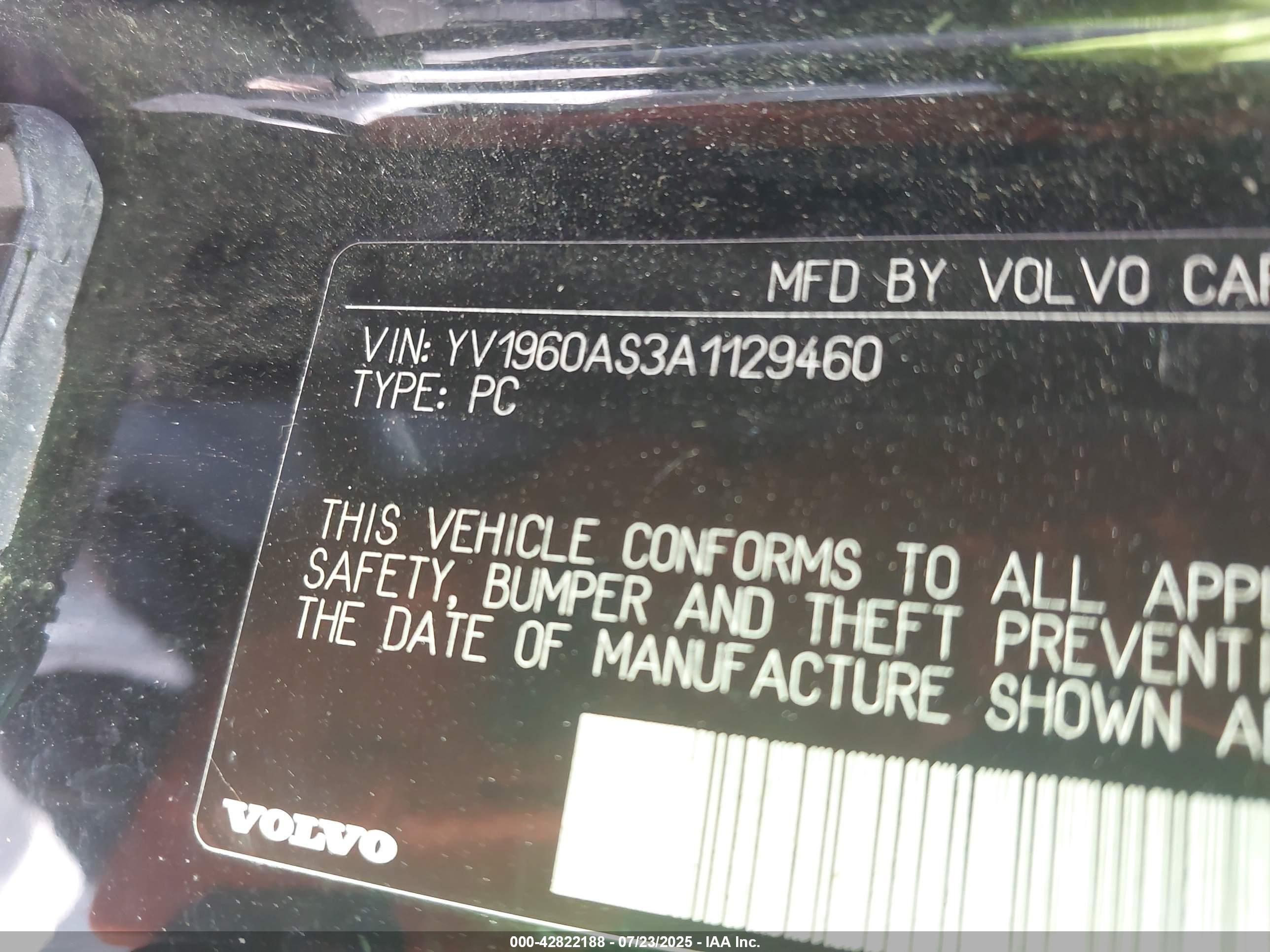 2010 Volvo S80 3.2 Black vin: YV1960AS3A1129460