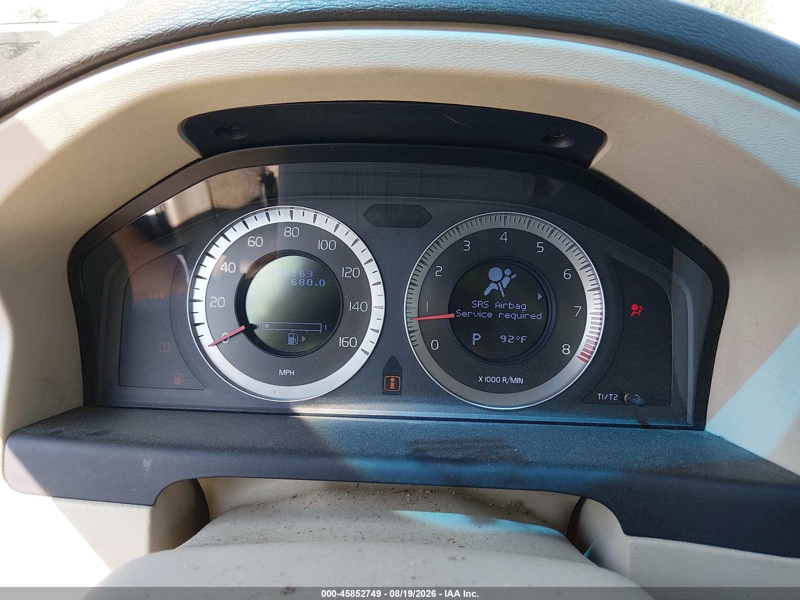 2010 Volvo S80 3.2 Blue vin: YV1960AS7A1115089