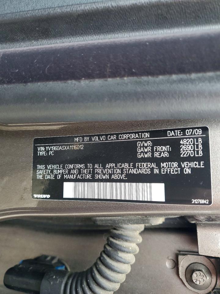 2010 Volvo S80 3.2 Бежевый vin: YV1960ASXA1116012