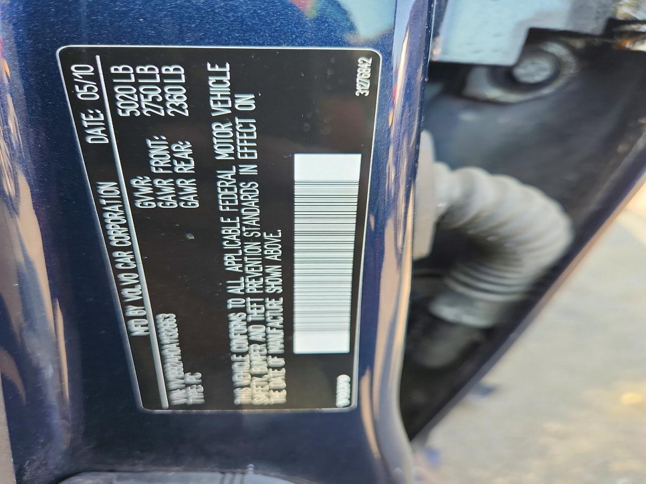 2010 Volvo S80 T6 Blue vin: YV1992AH0A1132663