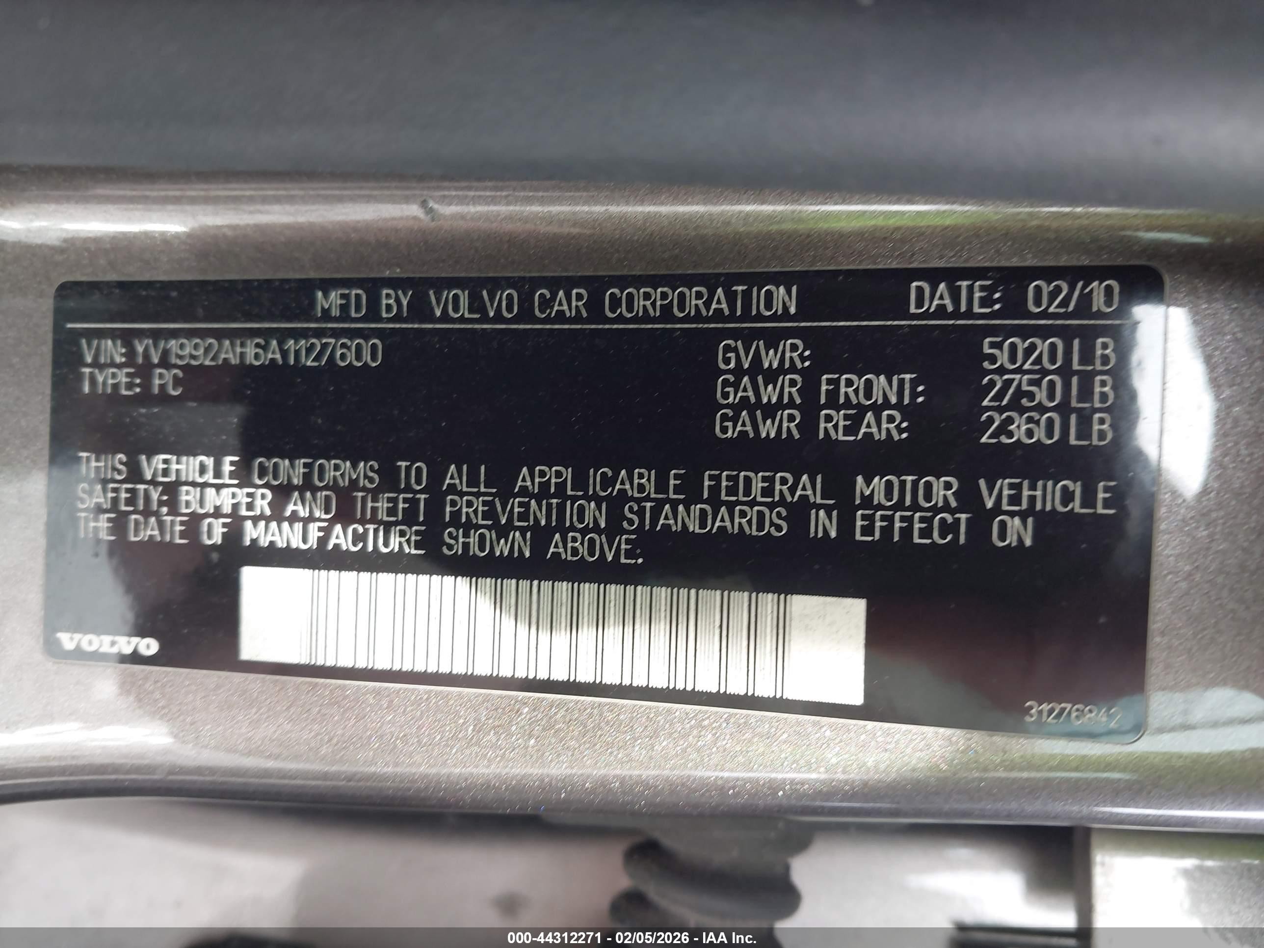 2010 Volvo S80 T6 Brown vin: YV1992AH6A1127600