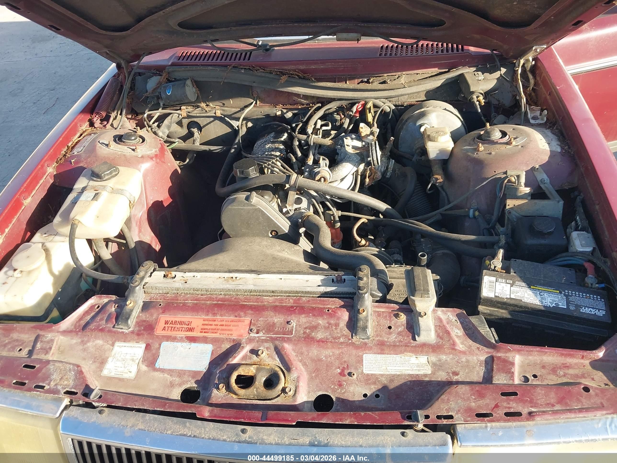 1990 Volvo 240 Dl Burgundy vin: YV1AA8850L1870291