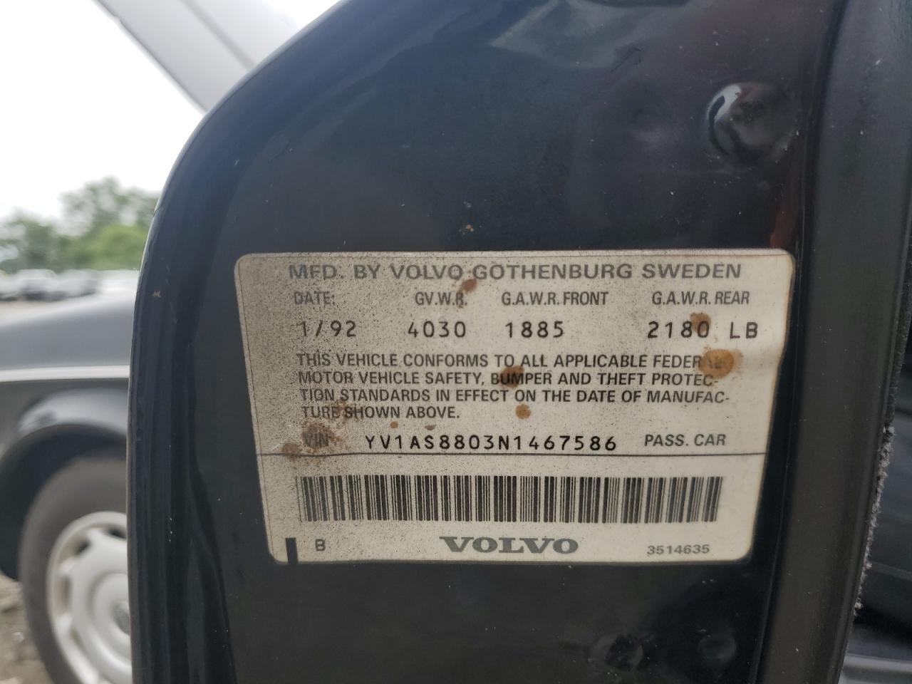 1992 Volvo 240 Base   Black vin: YV1AS8803N1467586