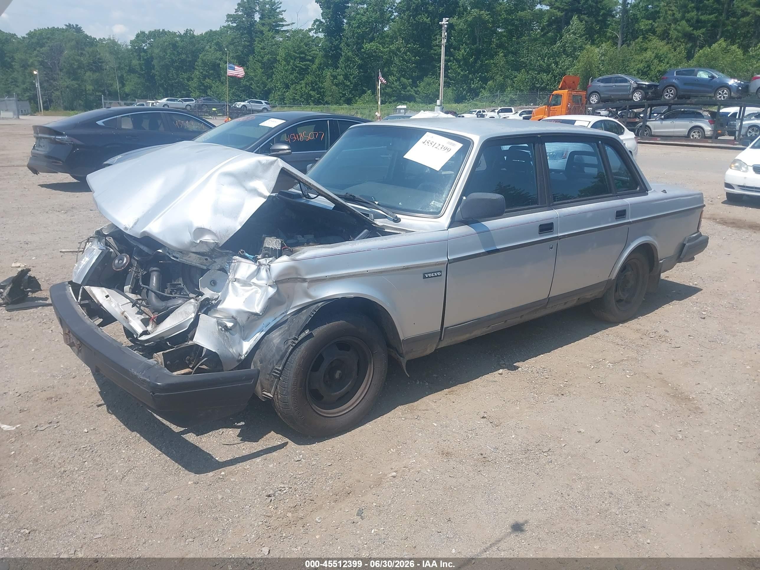 1992 Volvo 240 Gl Silver vin: YV1AS880XN1460442