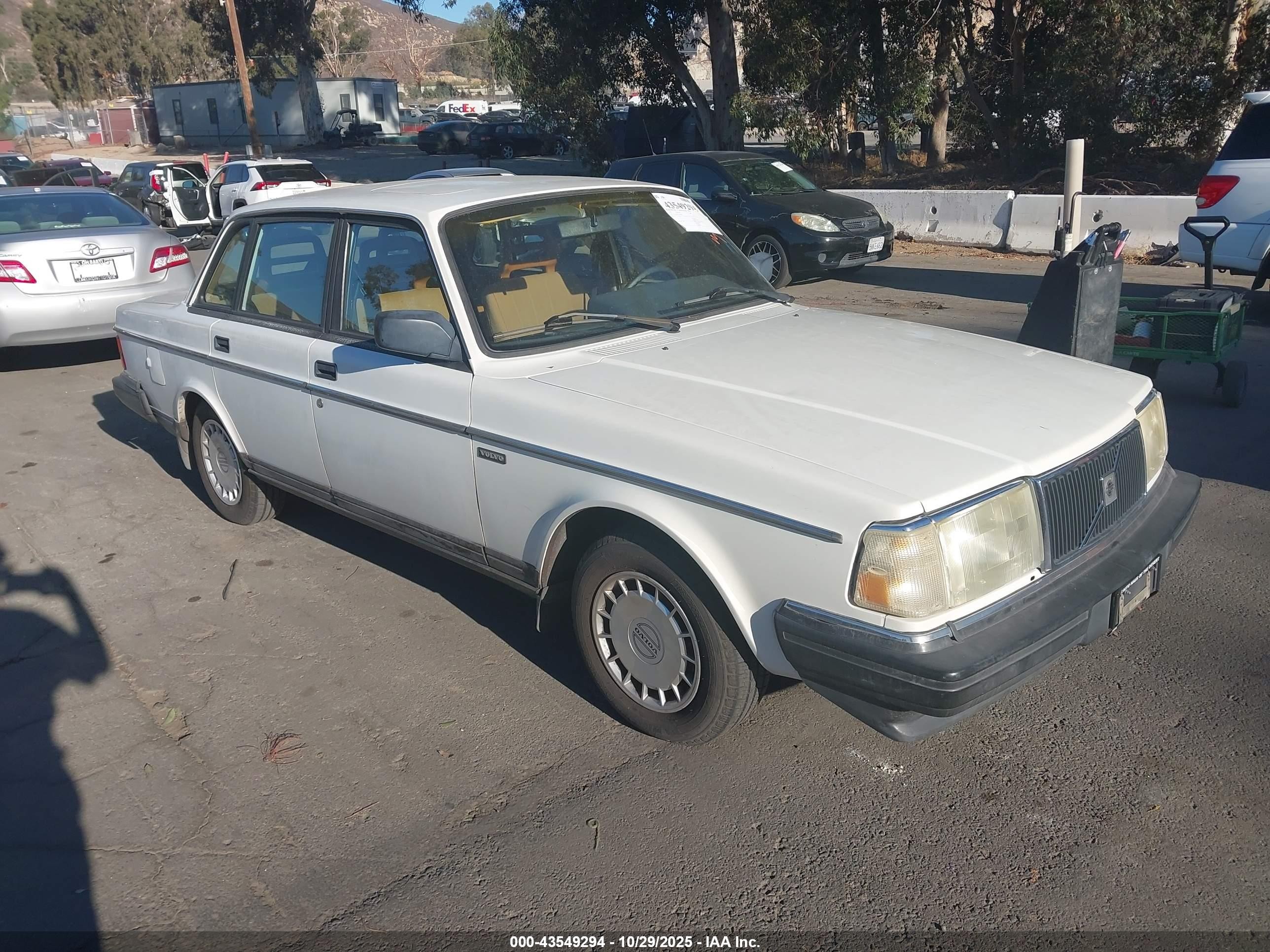 1992 Volvo 240 Gl White vin: YV1AS8813N1463594