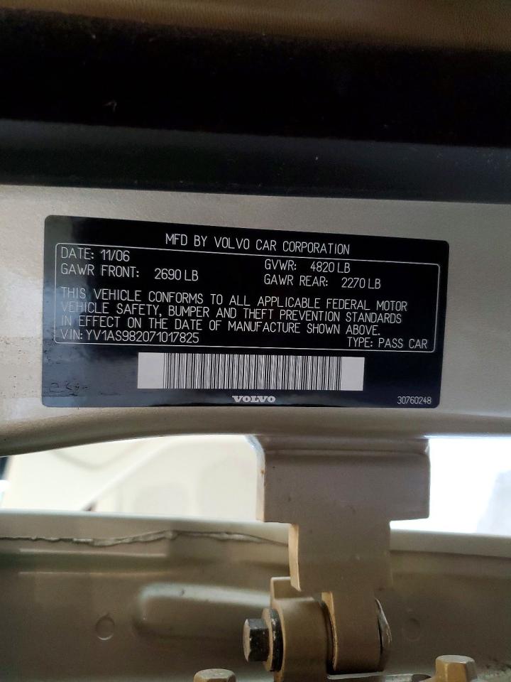 2007 Volvo S80 3.2 Tan vin: YV1AS982071017825
