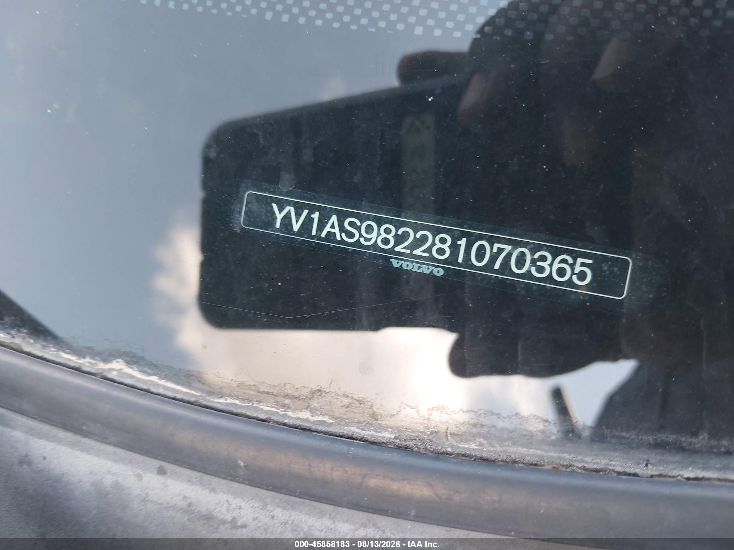 2008 Volvo S80 3.2l Black vin: YV1AS982281070365