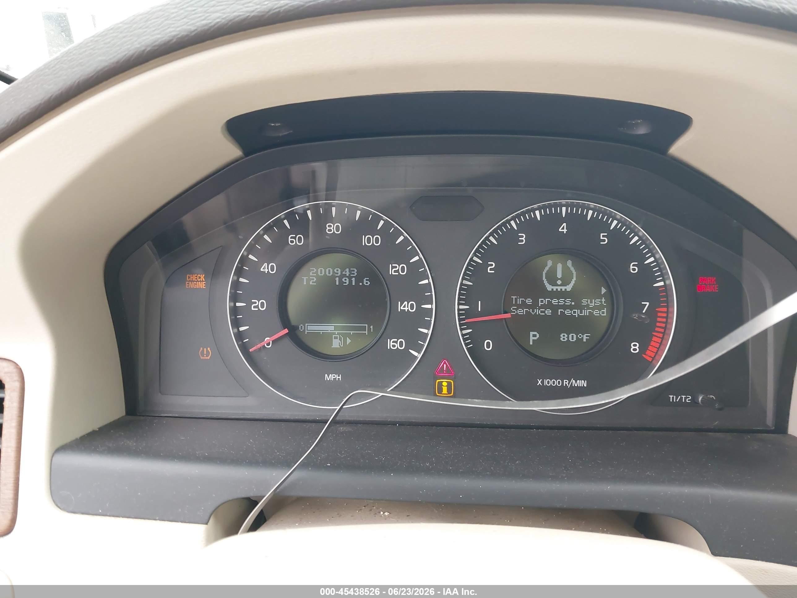 2008 Volvo S80 3.2l Black vin: YV1AS982481079875