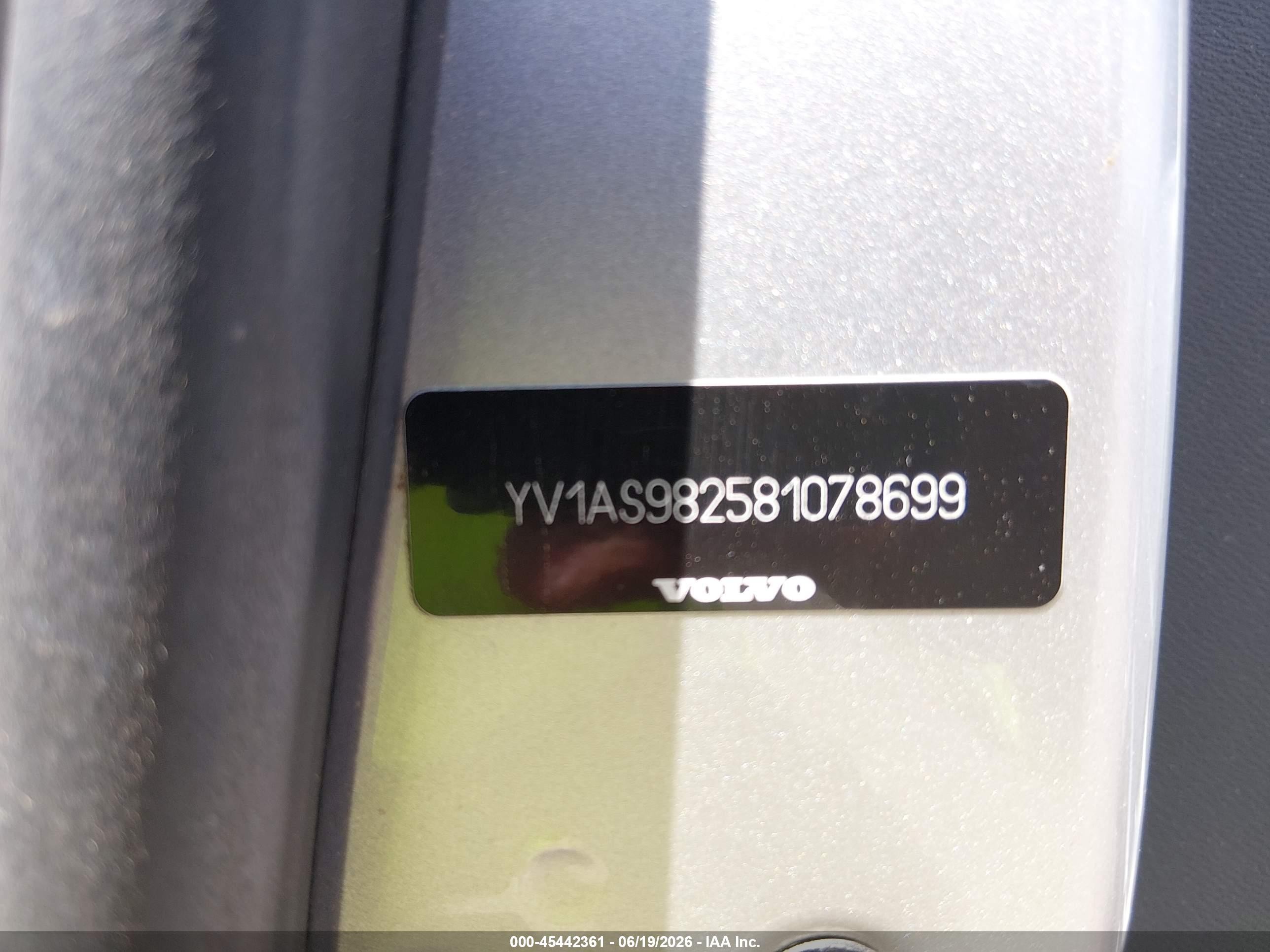 2008 Volvo S80 3.2l Gray vin: YV1AS982581078699