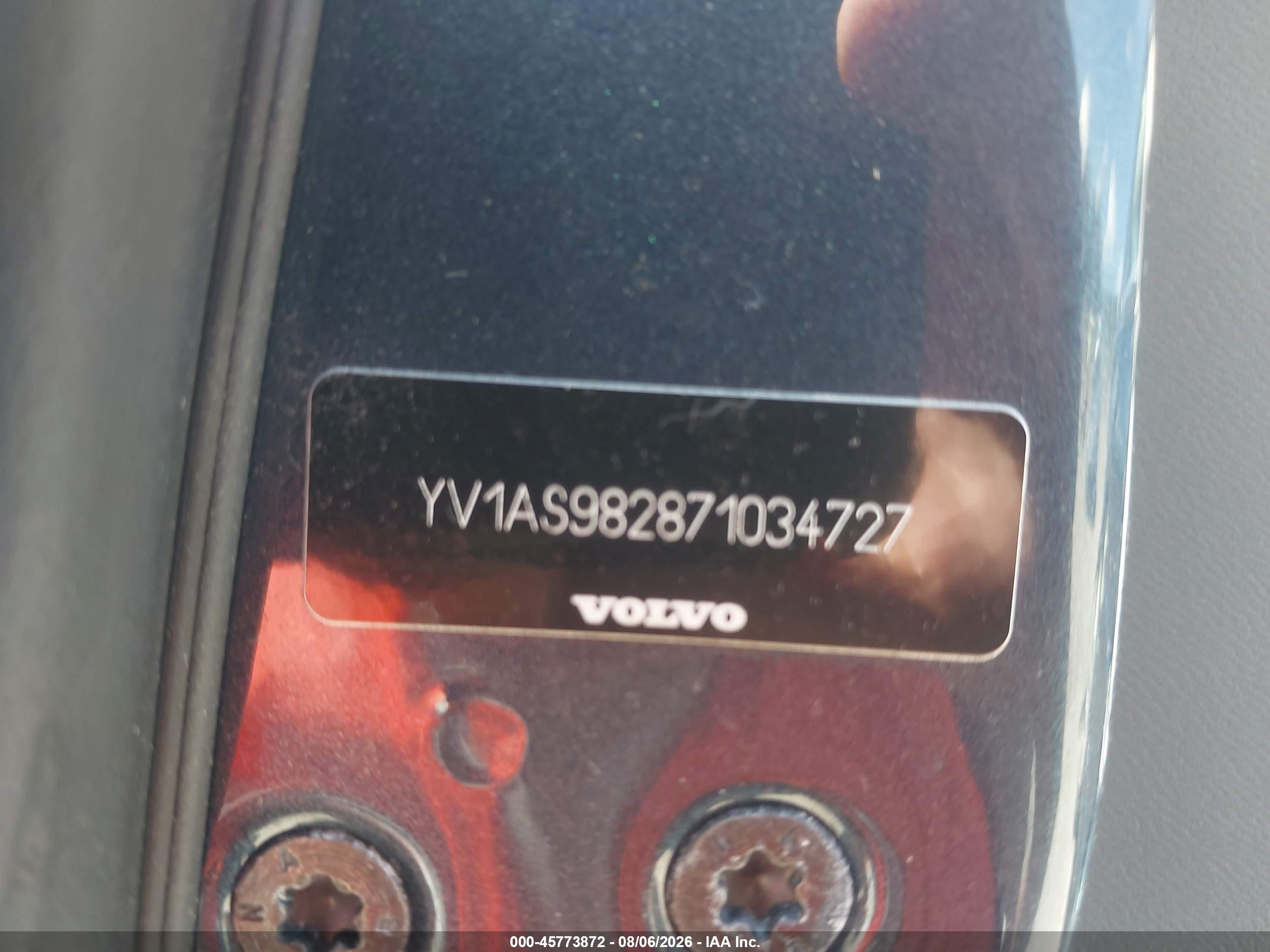 2007 Volvo S80 3.2 Black vin: YV1AS982871034727