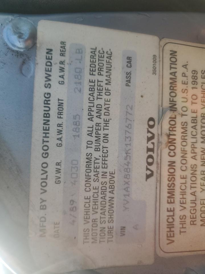 1989 Volvo 244 Dl Blue vin: YV1AX8845K1376772