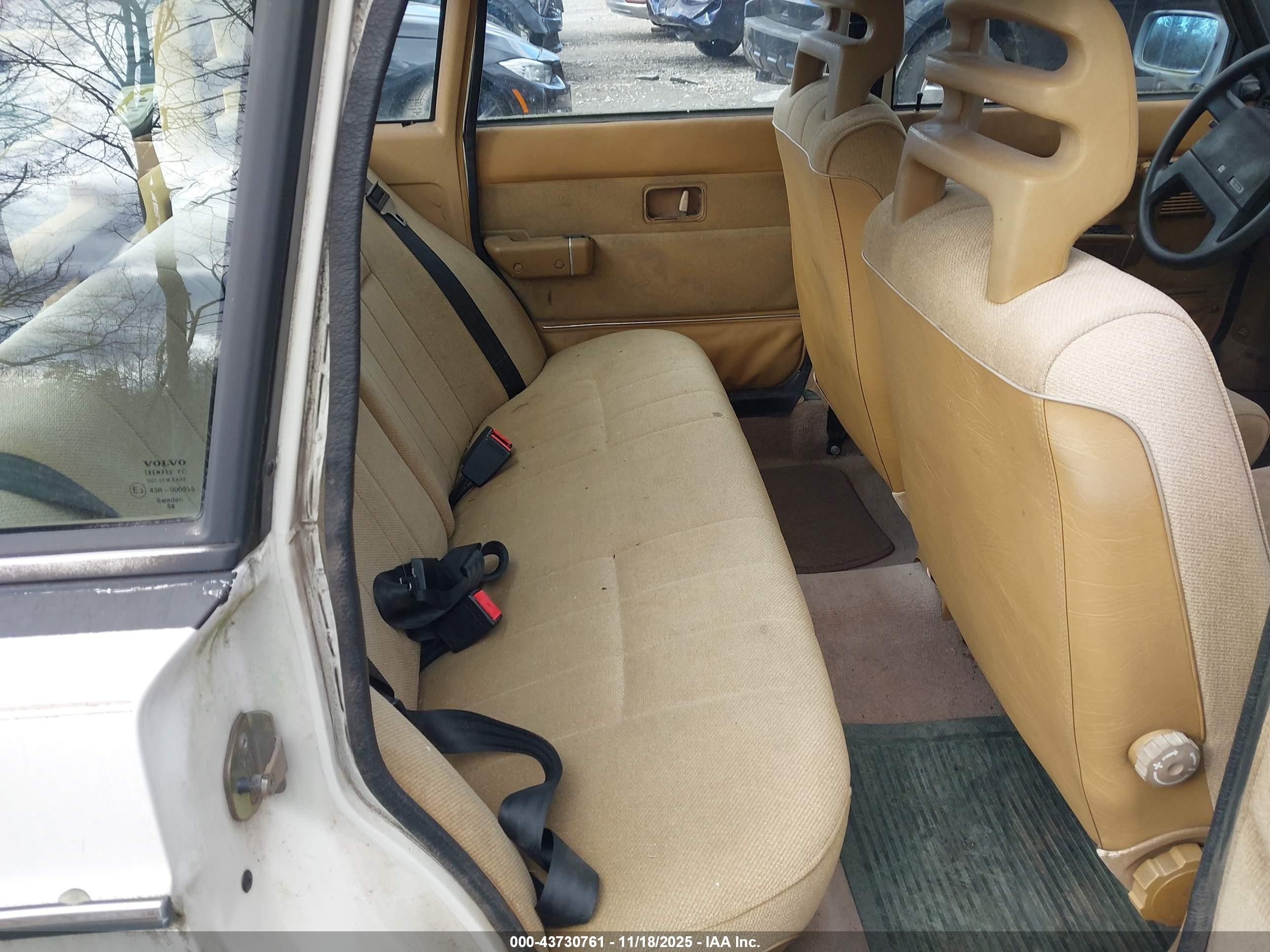 1989 Volvo 244 Dl/gl White vin: YV1AX8846K1353338