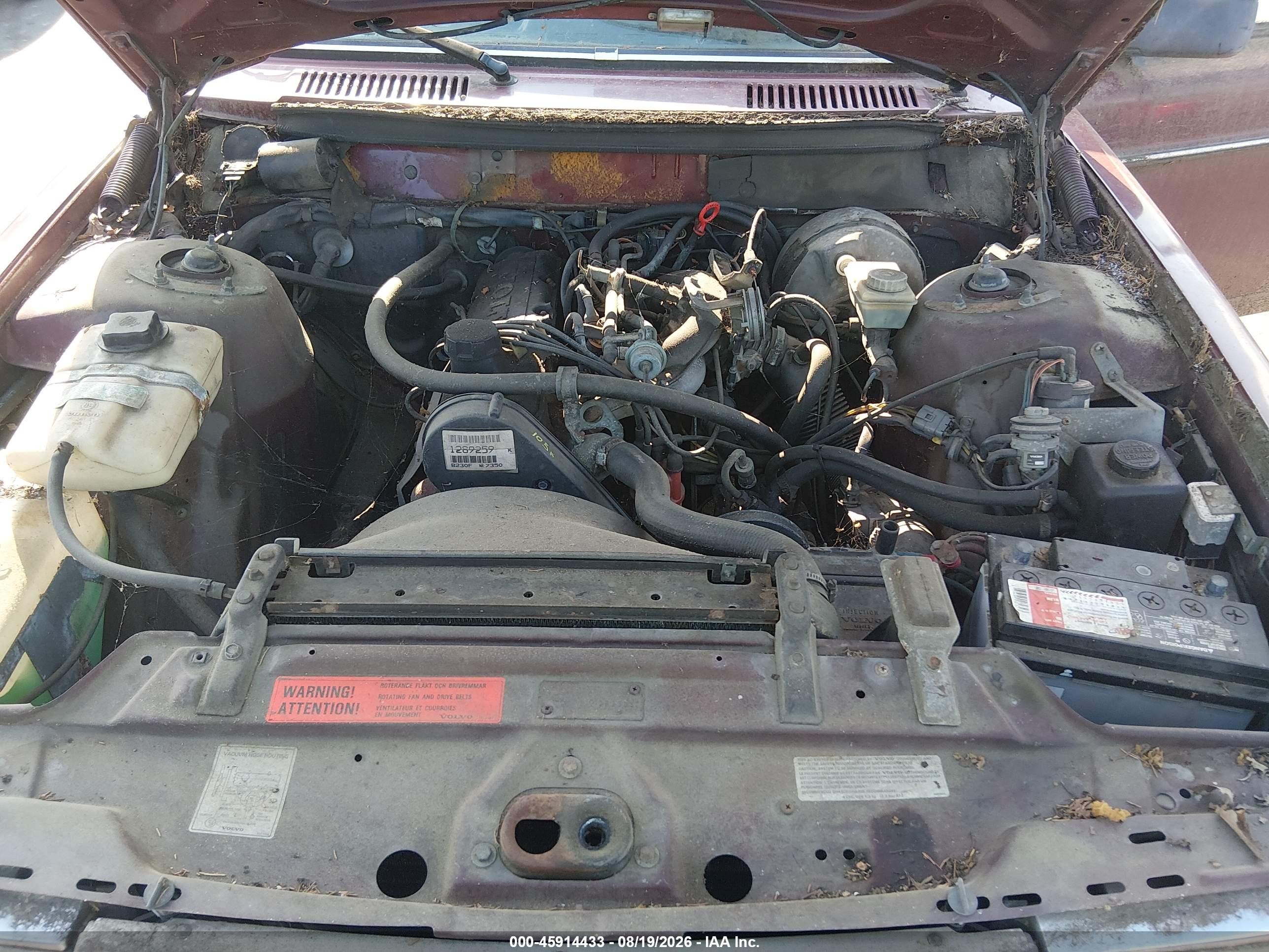 1989 Volvo 244 Dl/gl Red vin: YV1AX8846K1384573