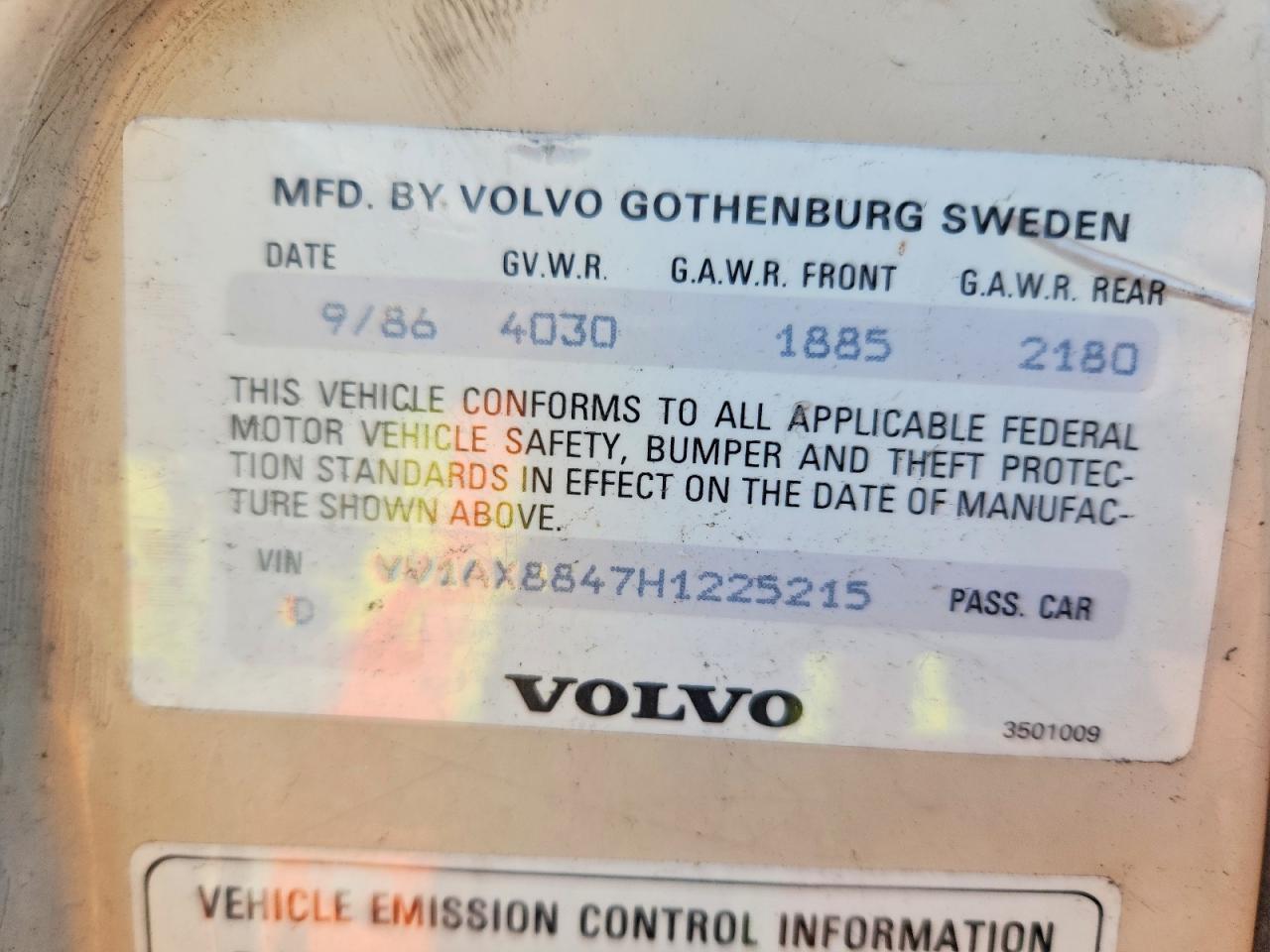 1987 Volvo 244 Dl Бежевый vin: YV1AX8847H1225215