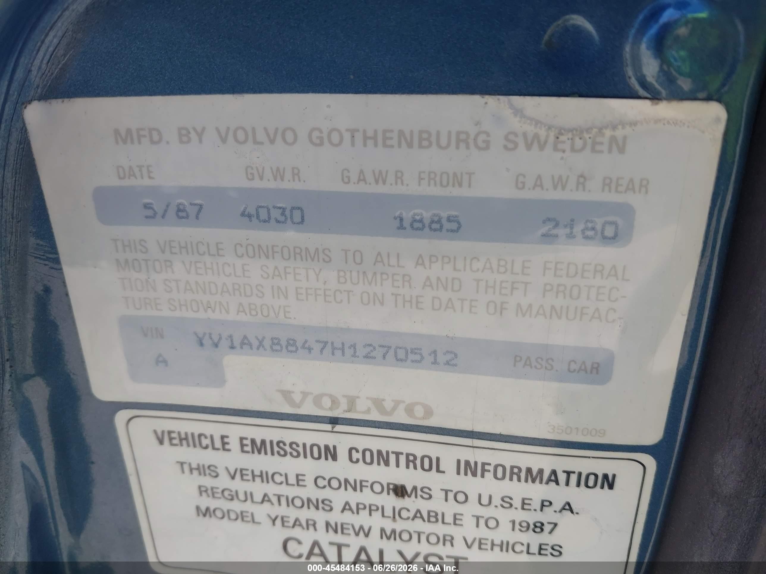 1987 Volvo 244 Dl/gl Серый vin: YV1AX8847H1270512