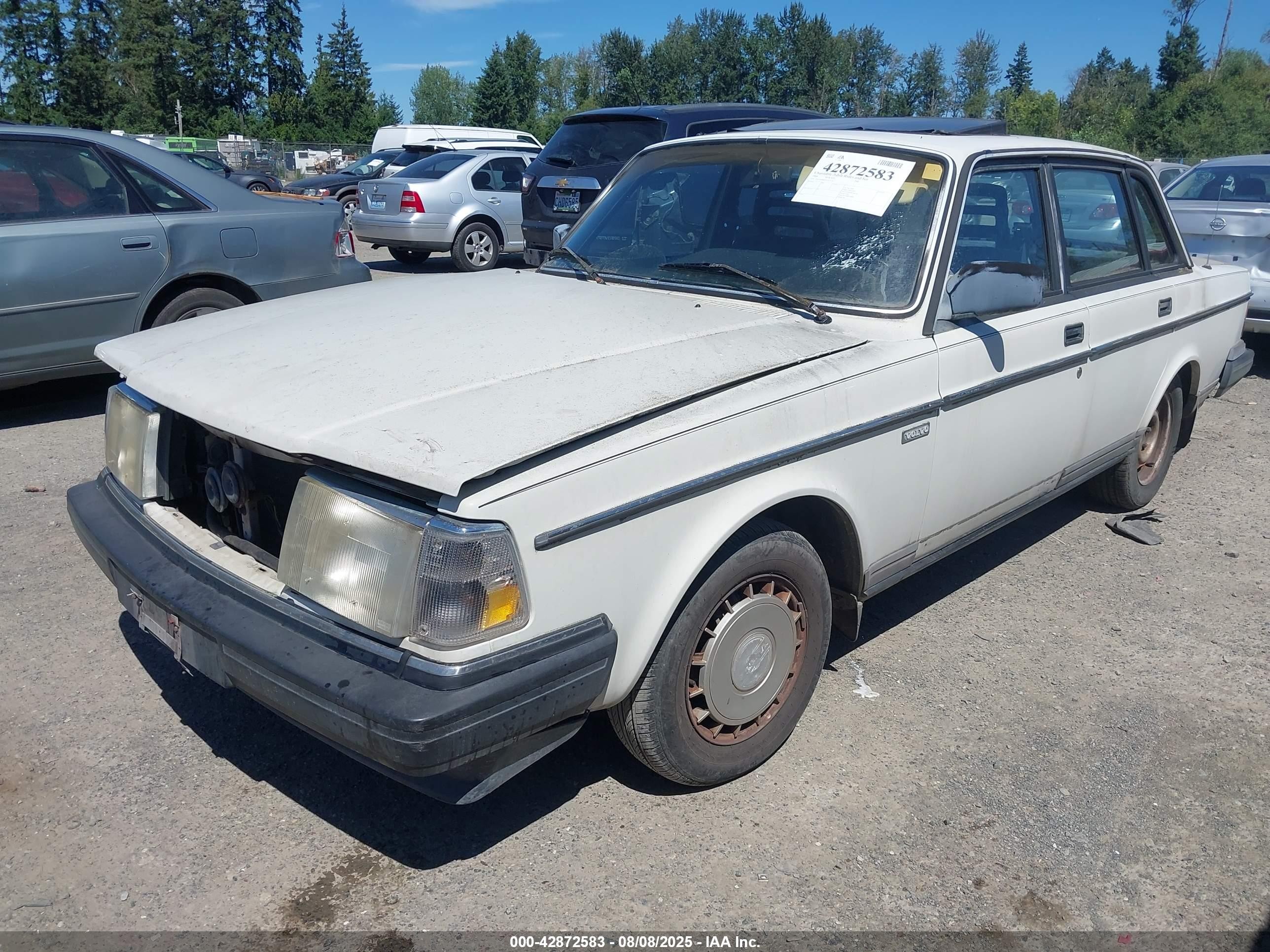 1988 Volvo 244 Dl/gl White vin: YV1AX8847J1313753