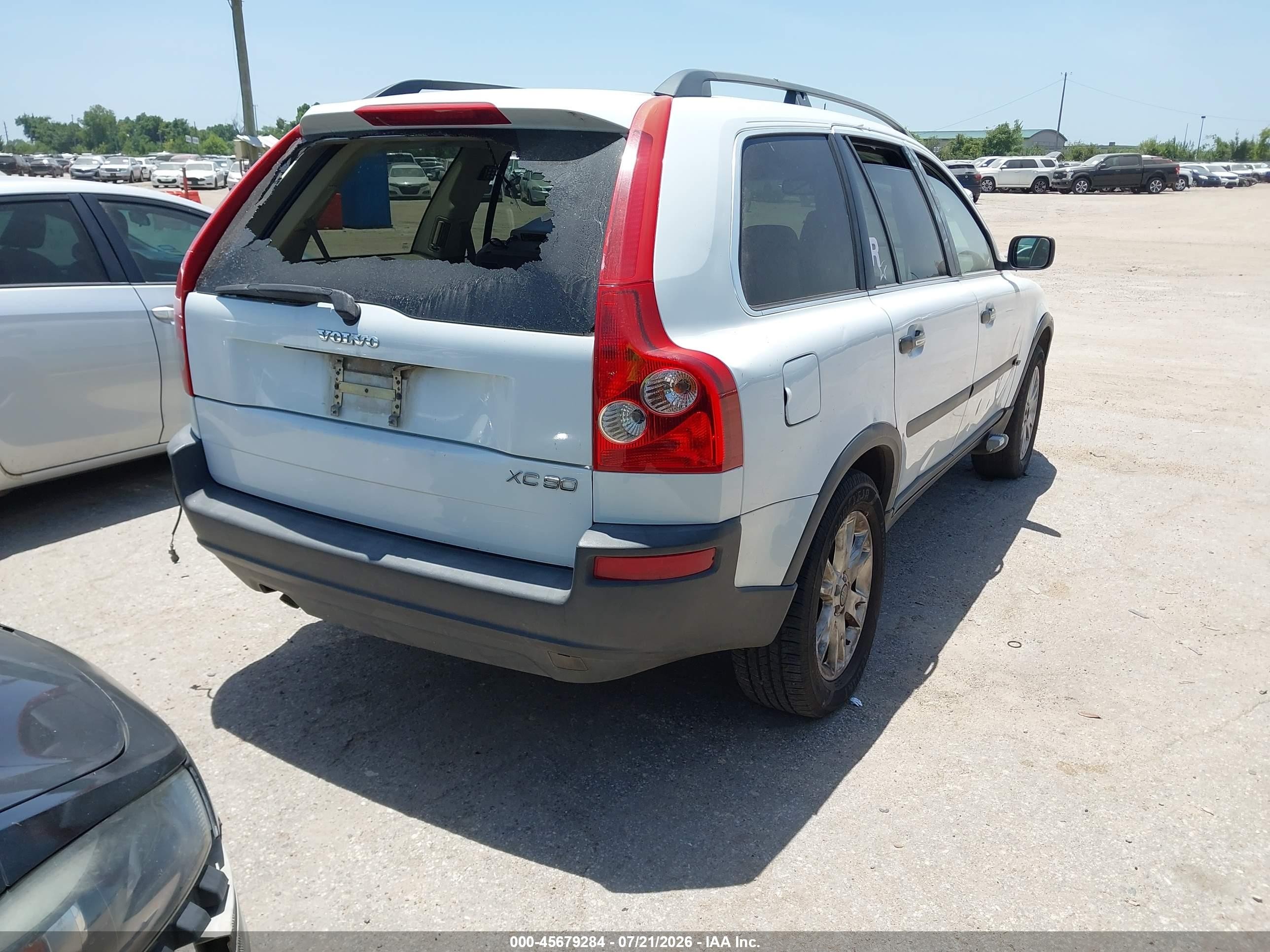 2004 Volvo Xc90 2.5t White vin: YV1CY59H541047661