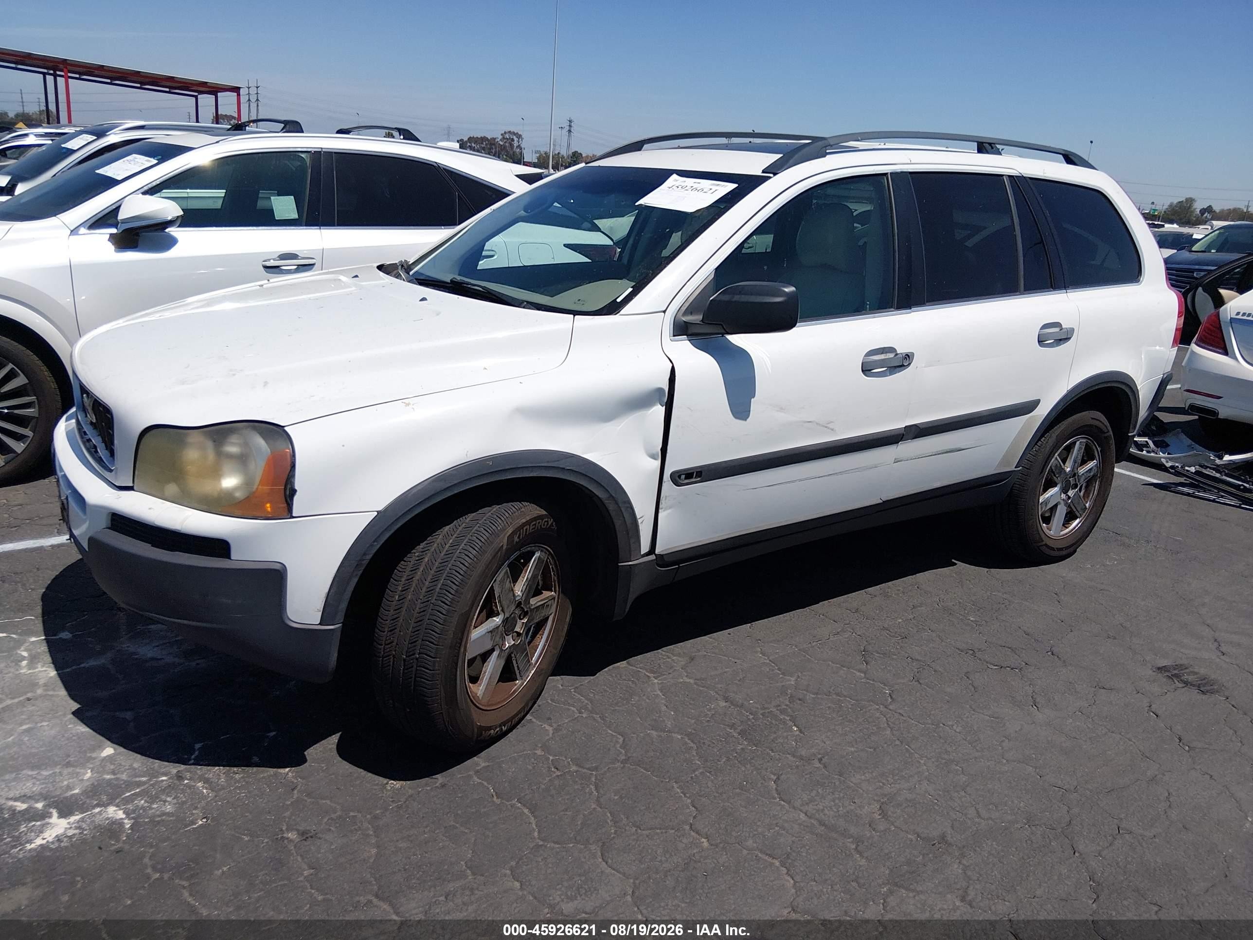 2005 Volvo Xc90 2.5t Awd White vin: YV1CZ592651189592