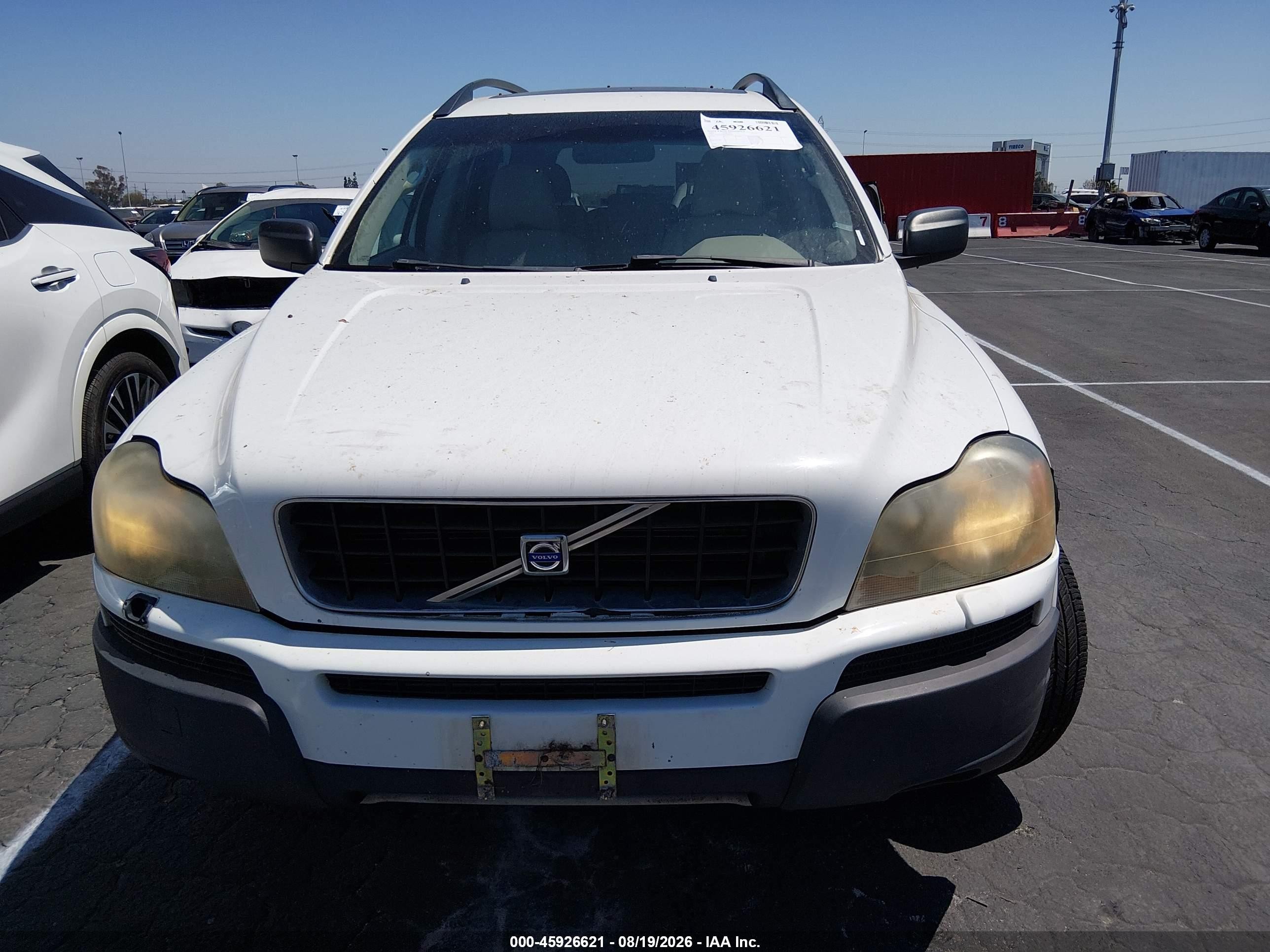 2005 Volvo Xc90 2.5t Awd White vin: YV1CZ592651189592
