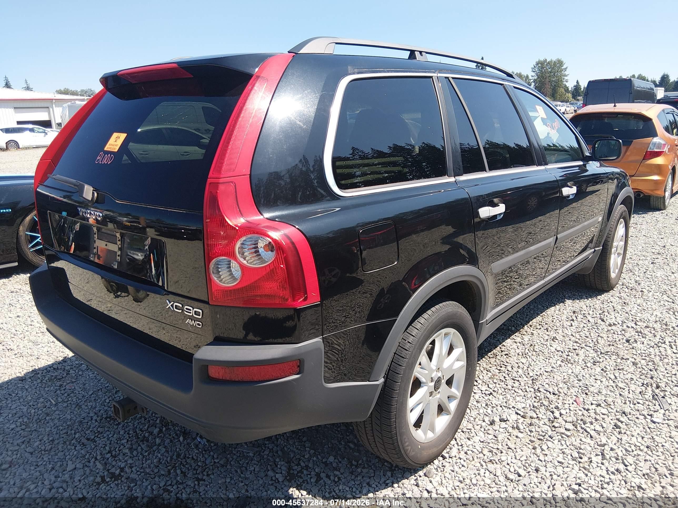 2004 Volvo Xc90 2.5t Awd Black vin: YV1CZ59H141057987