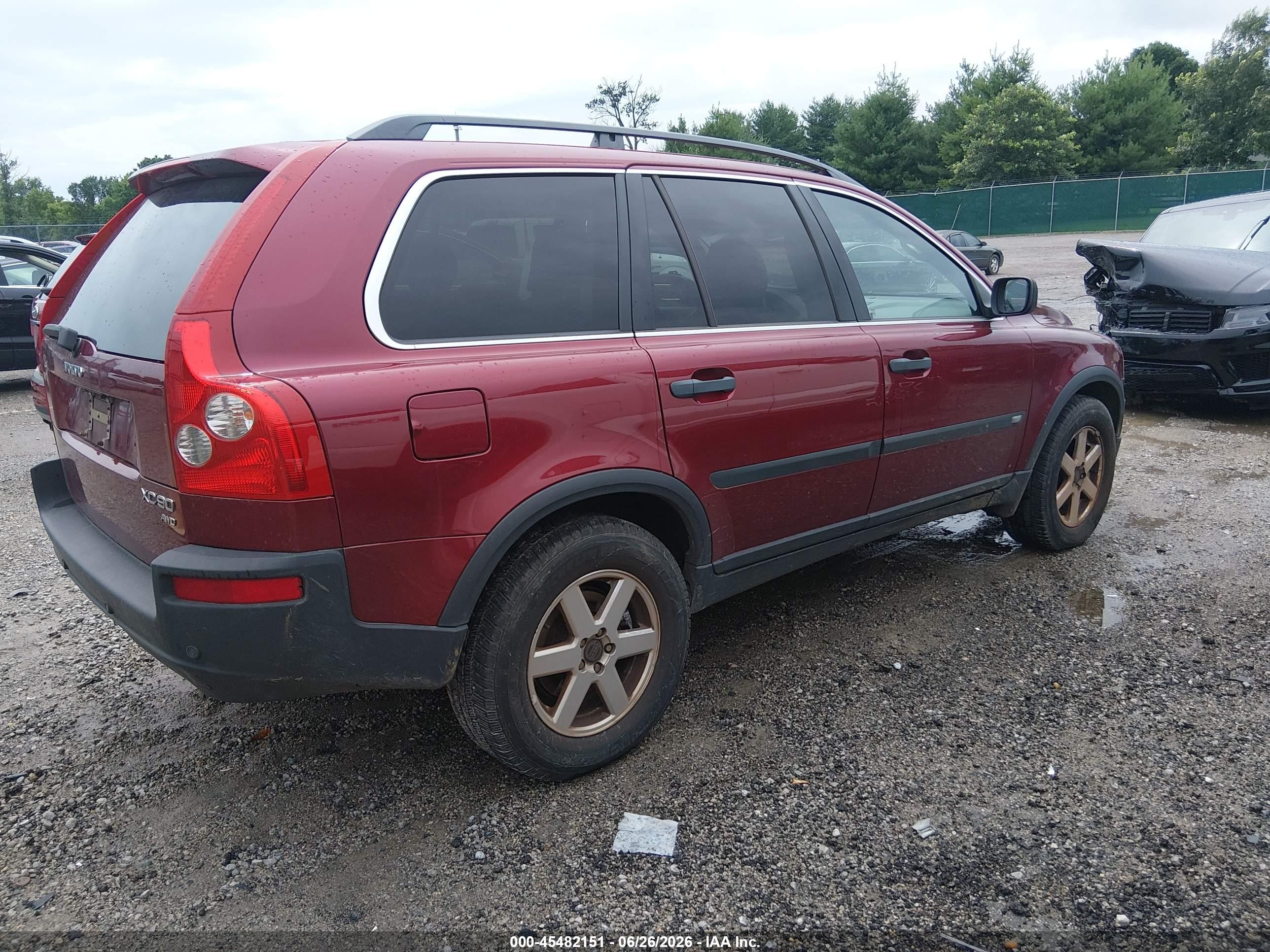 2004 Volvo Xc90 2.5t Awd Red vin: YV1CZ59H641120503