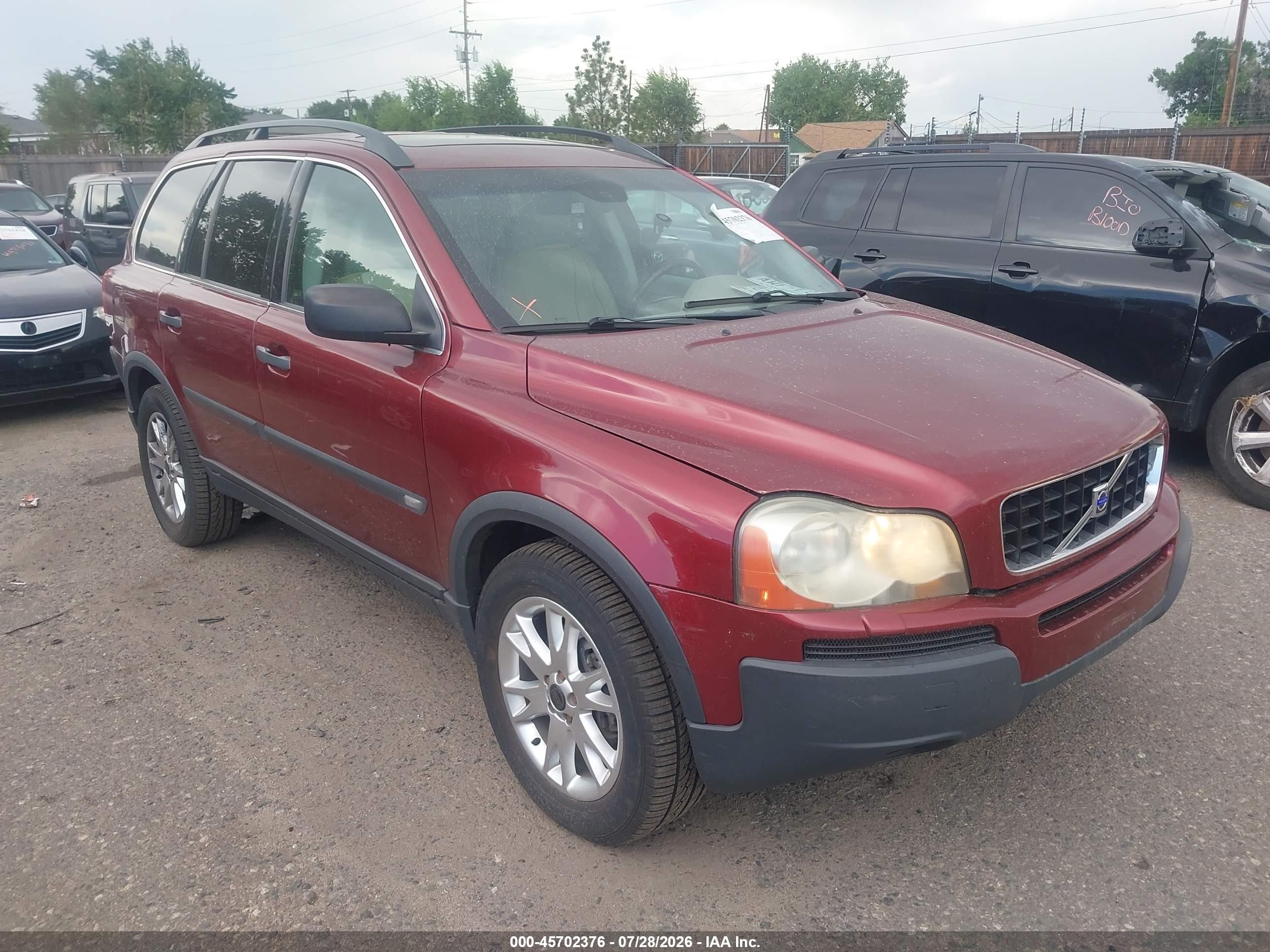 2004 Volvo Xc90 T6 Red vin: YV1CZ91H041124307