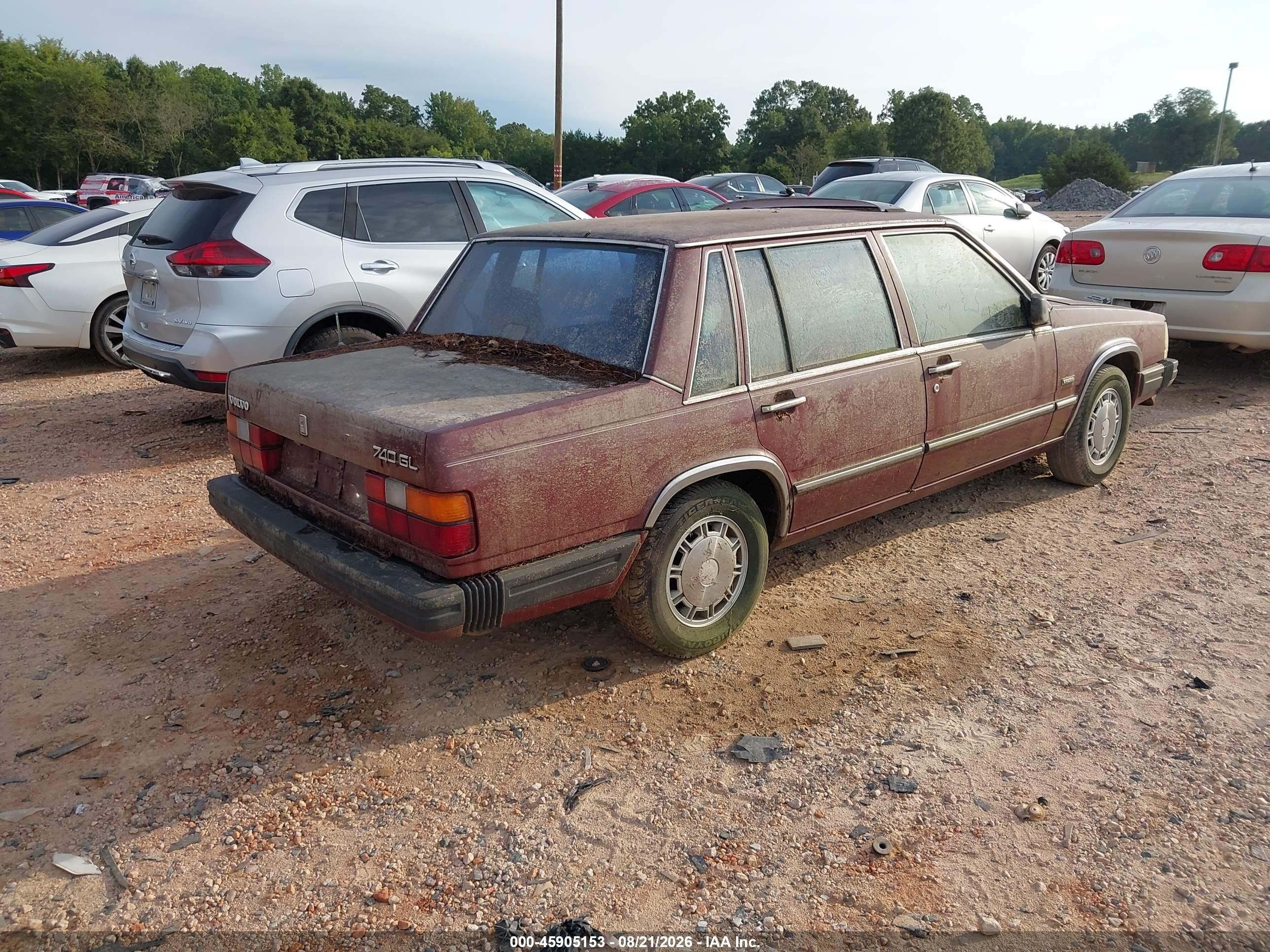 1989 Volvo 740 Gl Burgundy vin: YV1FX8840K1314931