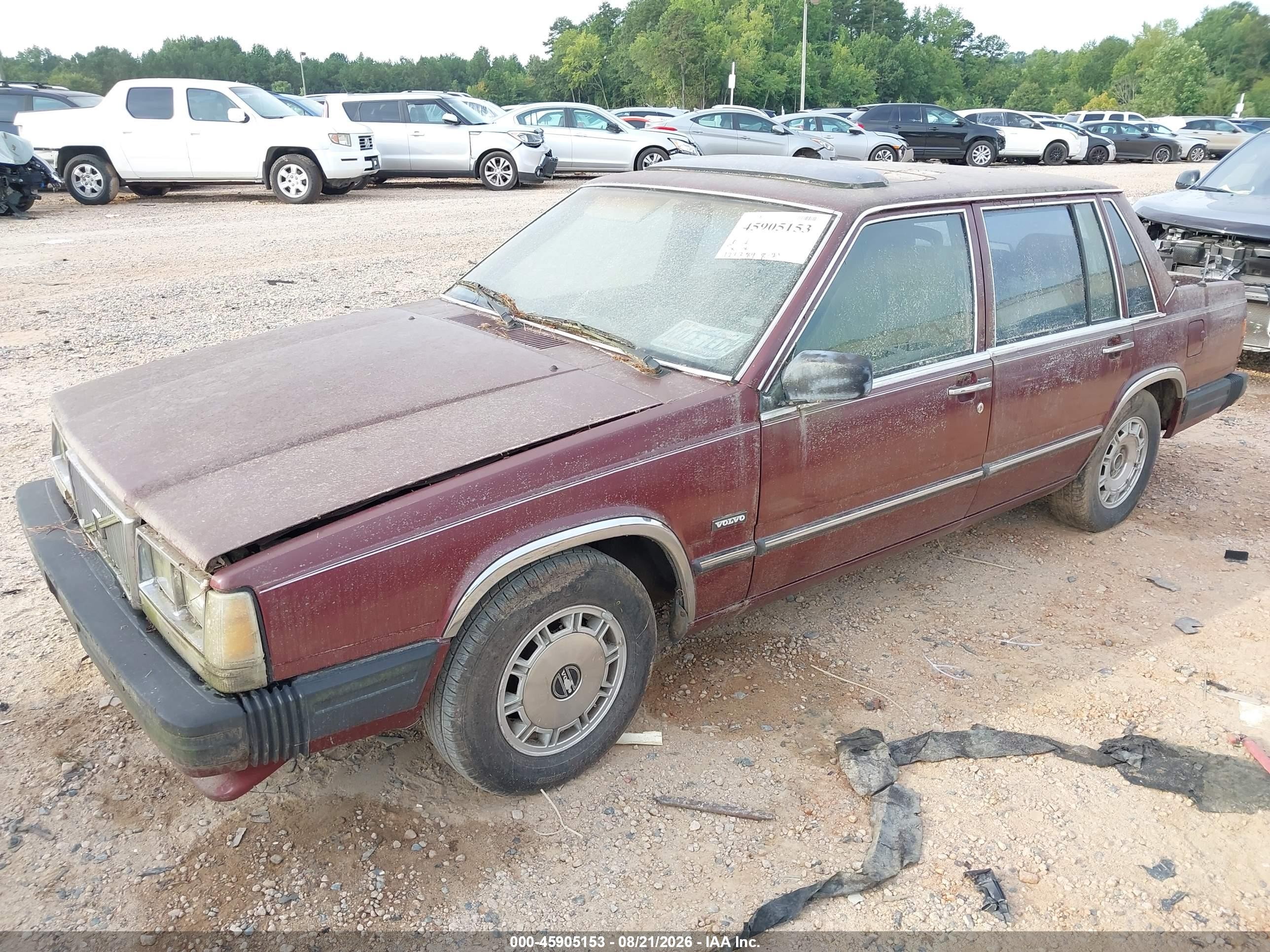 1989 Volvo 740 Gl Burgundy vin: YV1FX8840K1314931