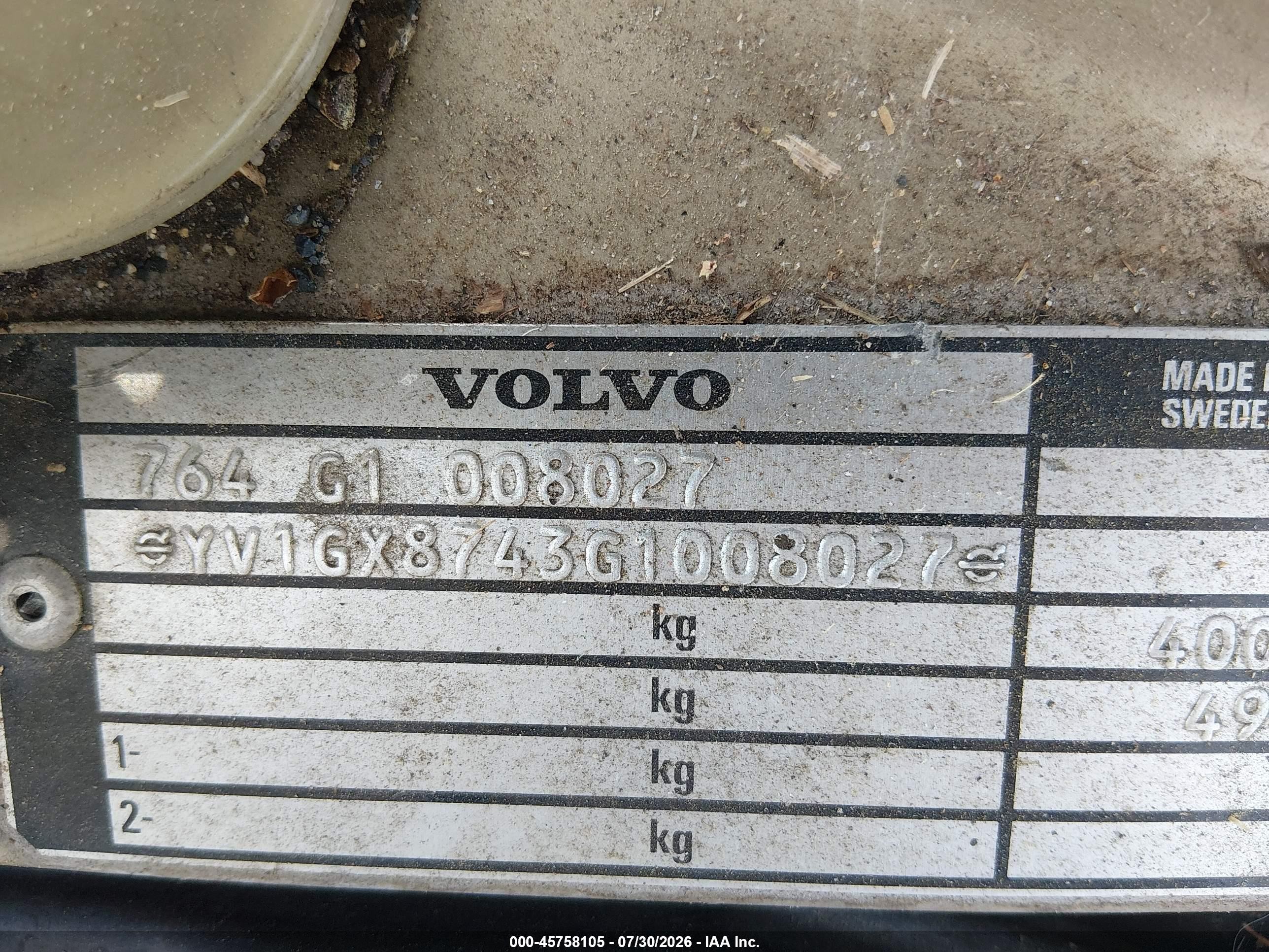 1986 Volvo 760 Gle Gold vin: YV1GX8743G1008027