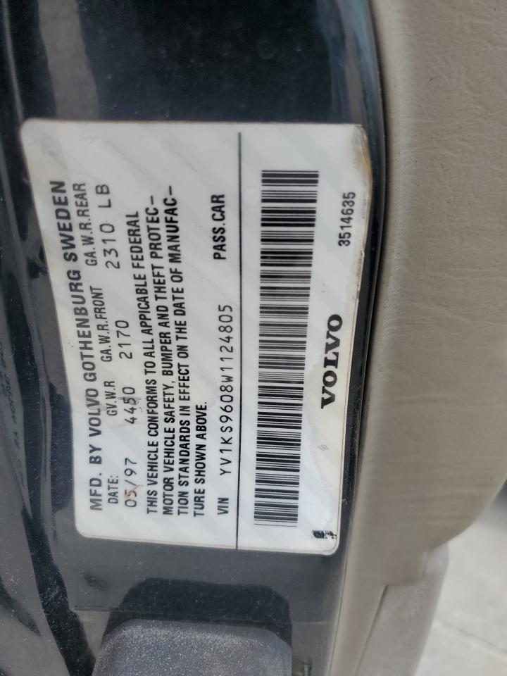 1998 Volvo S90 Черный vin: YV1KS9608W1124805