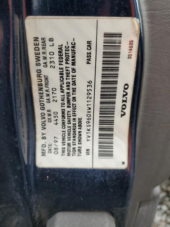 1998 Volvo S90    Синий vin: YV1KS960XW1129536