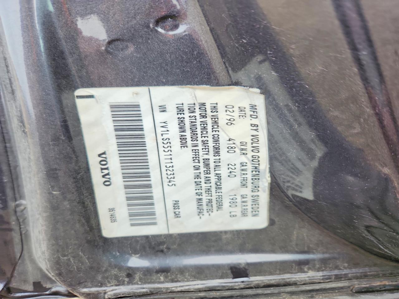 1996 Volvo 850 Base Gray vin: YV1LS5551T1323345