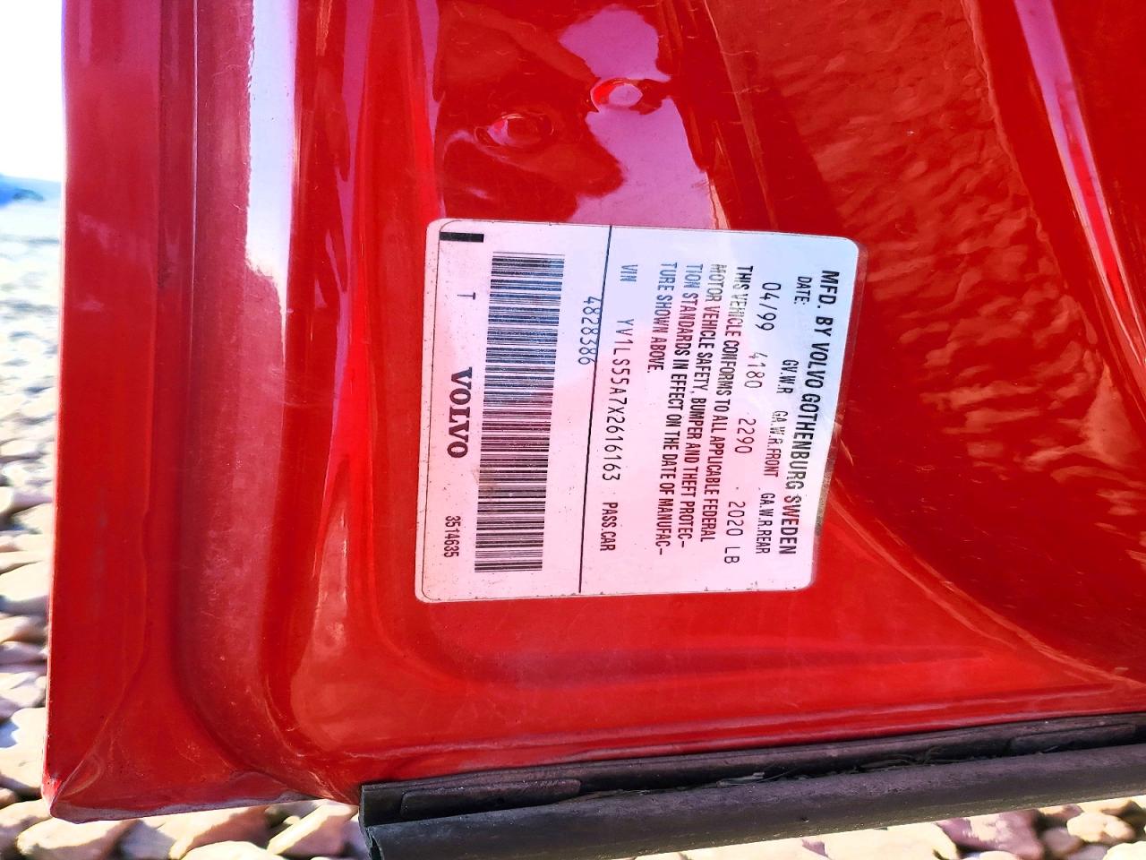 1999 Volv S70 Red vin: YV1LS55A7X2616163