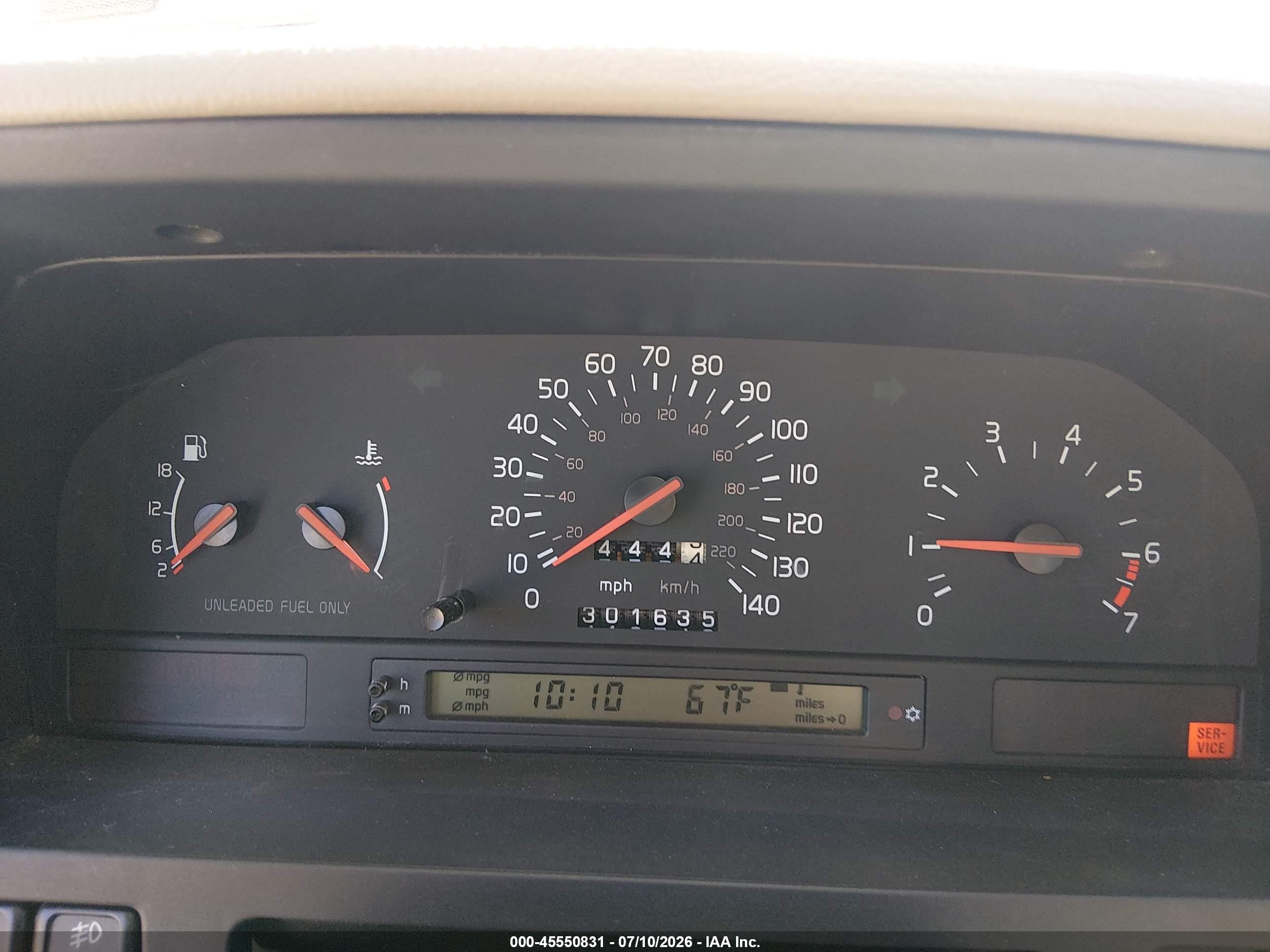 1997 Volvo 850 Gt Red vin: YV1LW554XV2337575